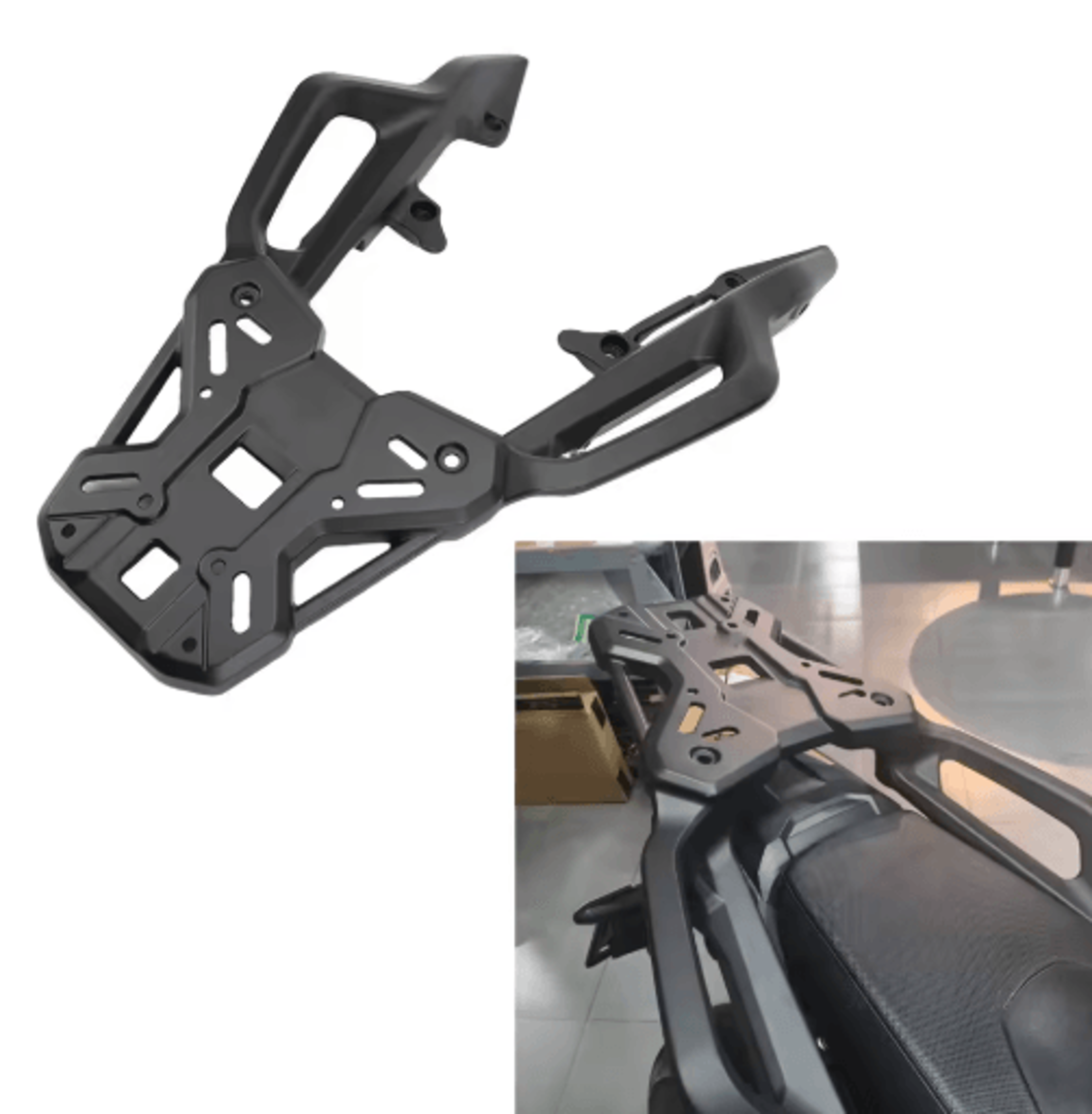 Motorcycle Rear Luggage Rack  Black Aluminum Alloy Cargo Carrier For Honda NC750X 20162025 4