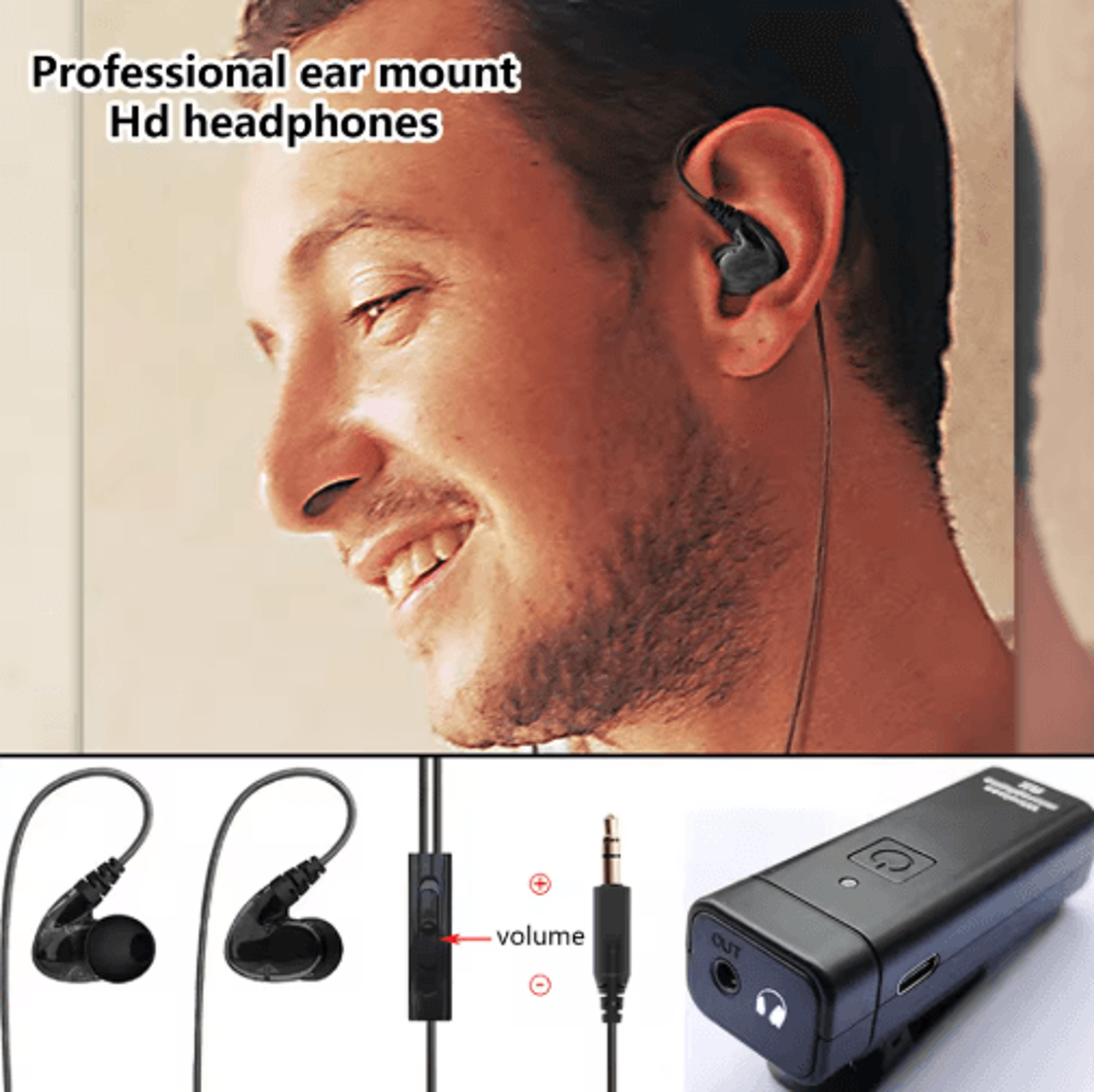 Wireless InEar Monitor System  Professional UHF Stereo IEM Transmitter  Receiver 4