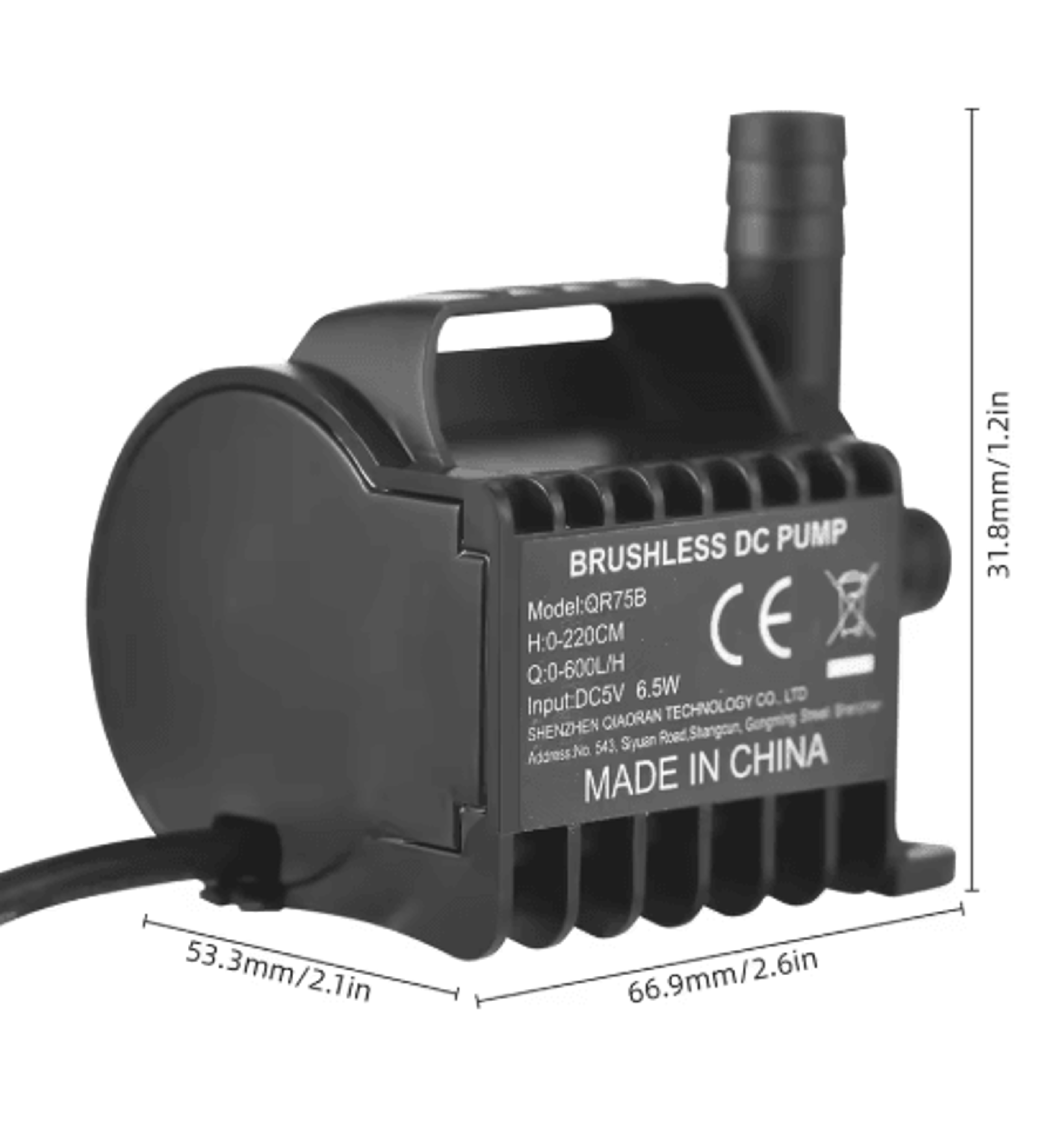 400LH USB Submersible Water Pump  Mini Fountain Pump With 98ft Lift 1