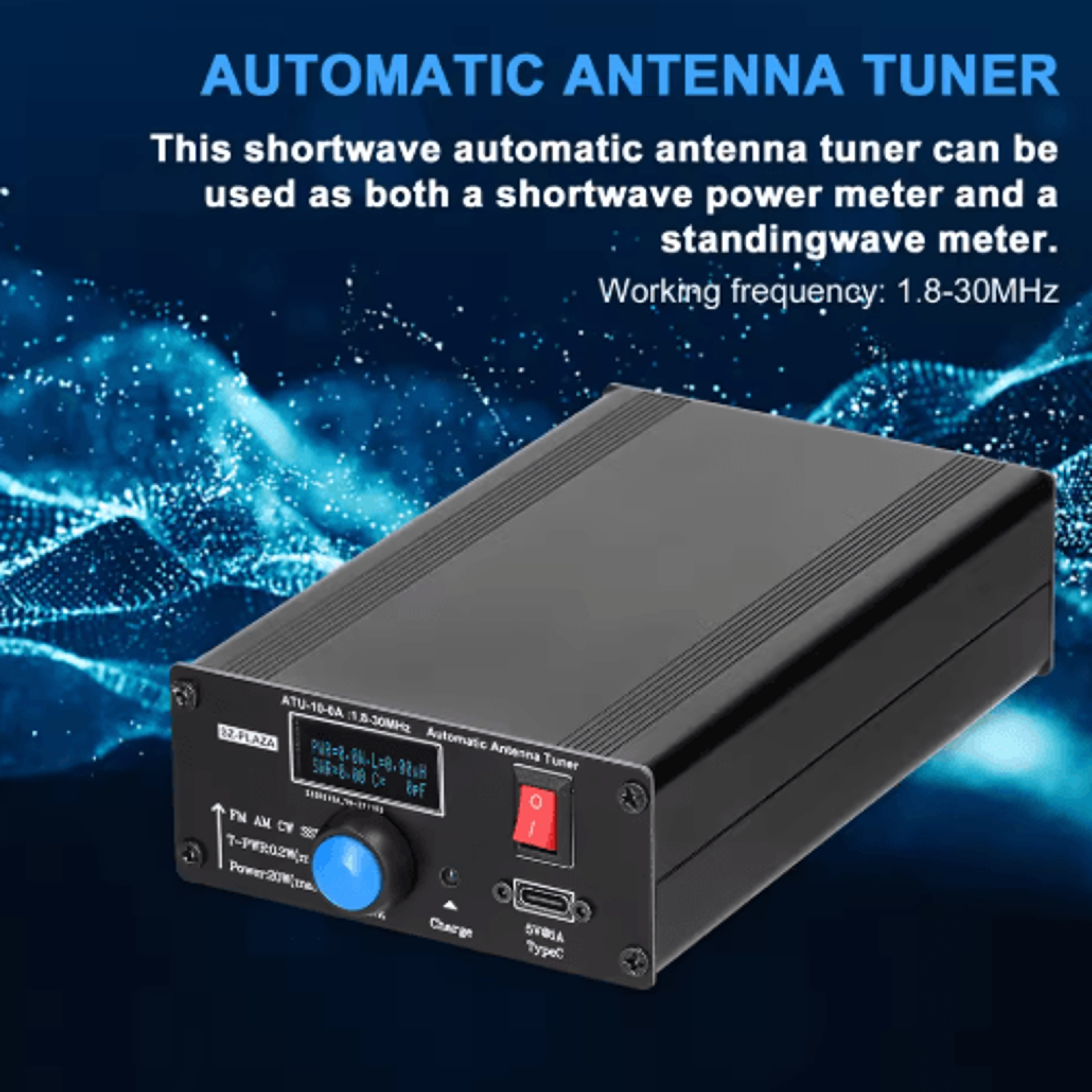 ATU100A 20W Automatic Antenna Tuner  1830MHz Shortwave SWR Meter 3