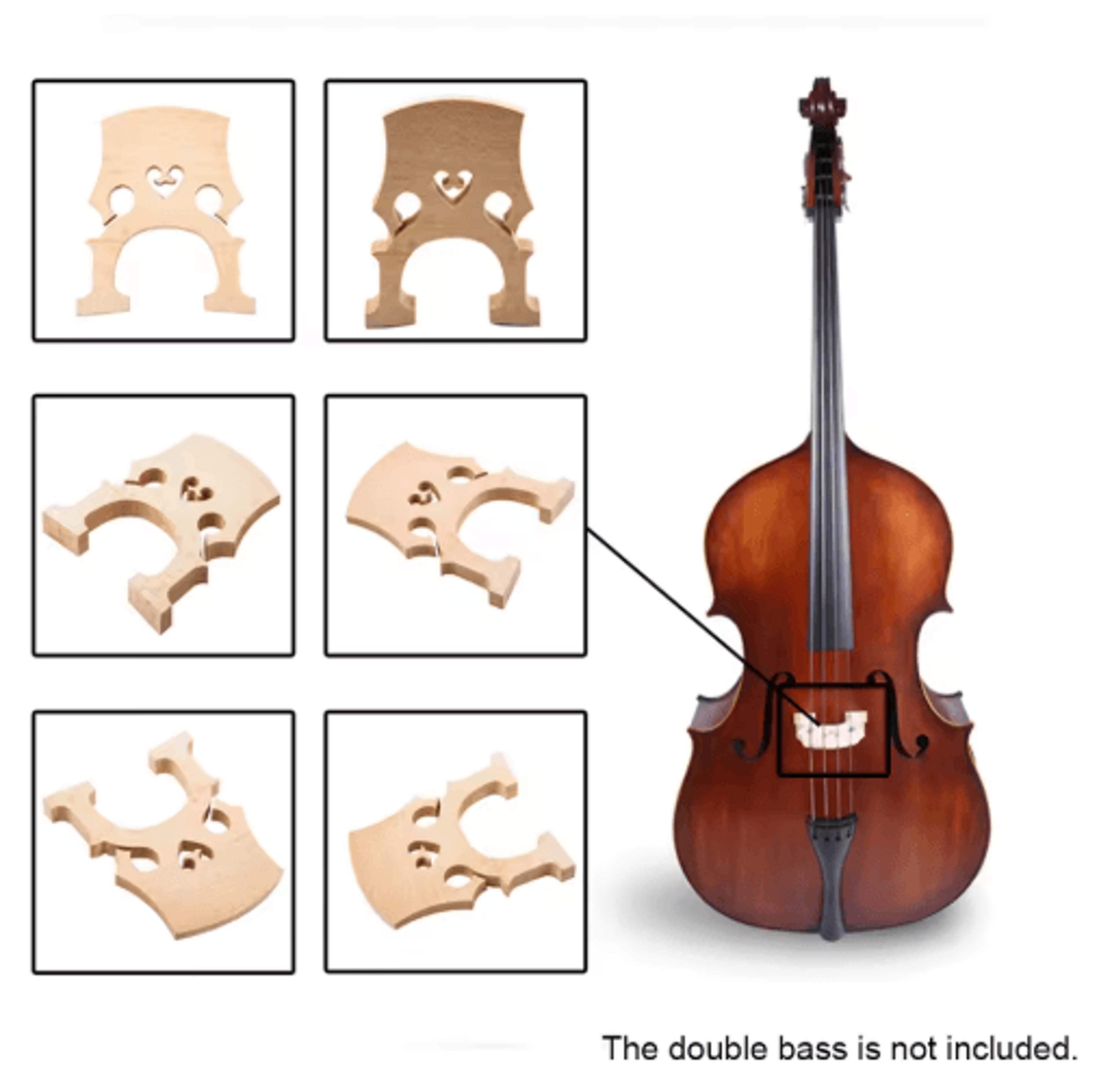 34 Maple Double Bass Bridge  Replacement Upright Bass Bridge 0