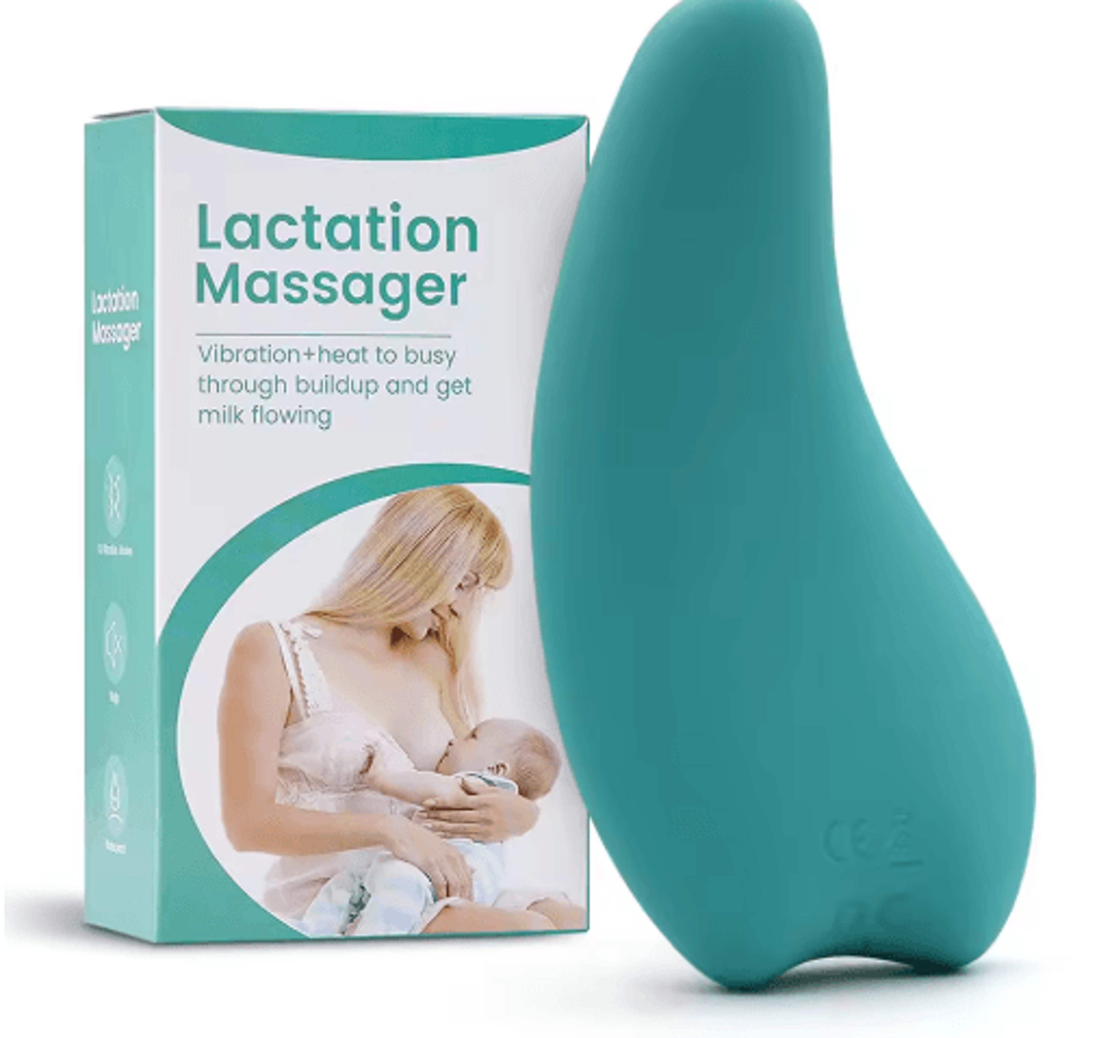 Heated Lactation Massager  Soft Silicone Breastfeeding Massager With Heat  Vibration 1
