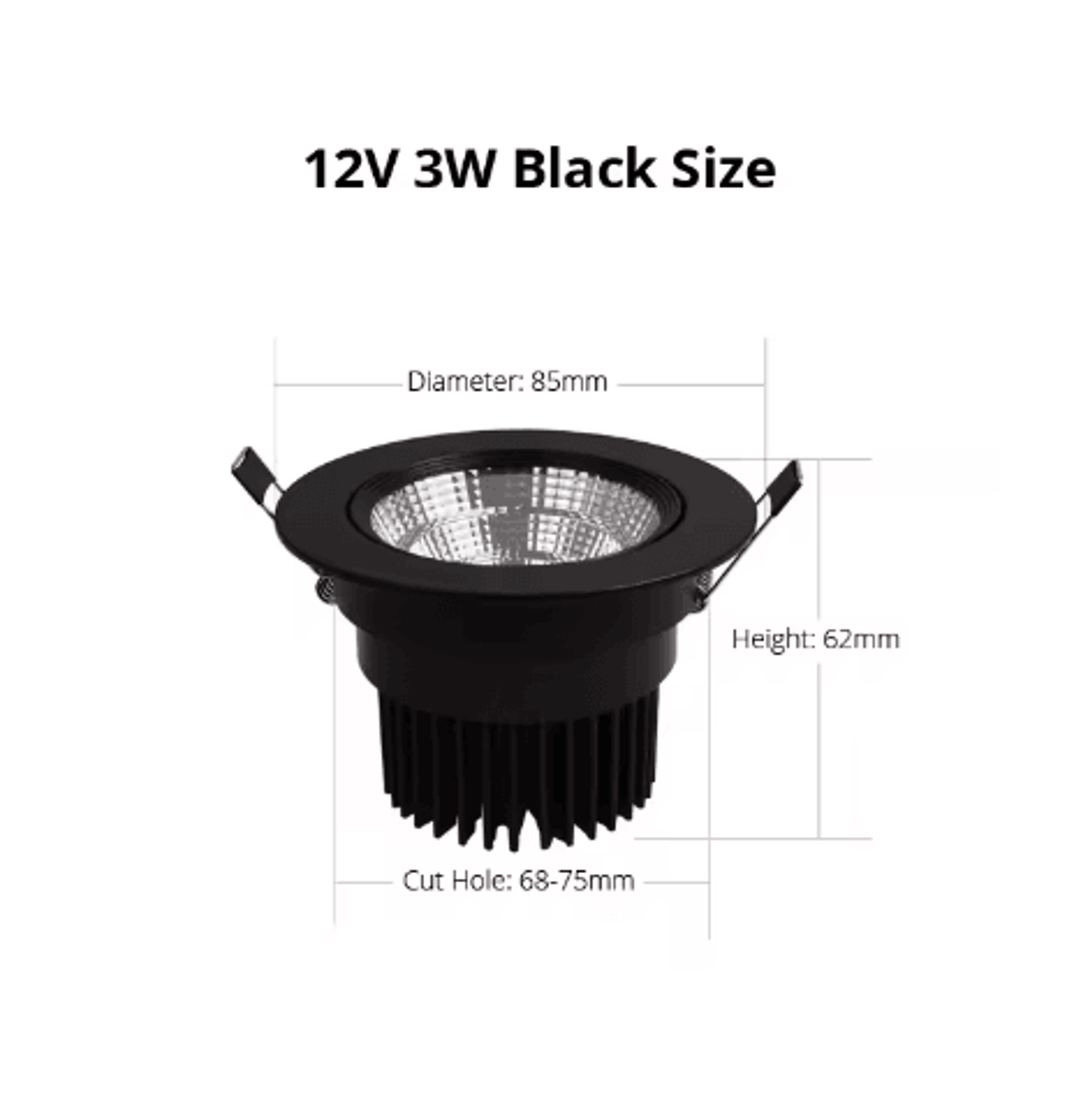 12V 3W COB LED Downlight  Recessed Cabinet And Ceiling Spotlight 4