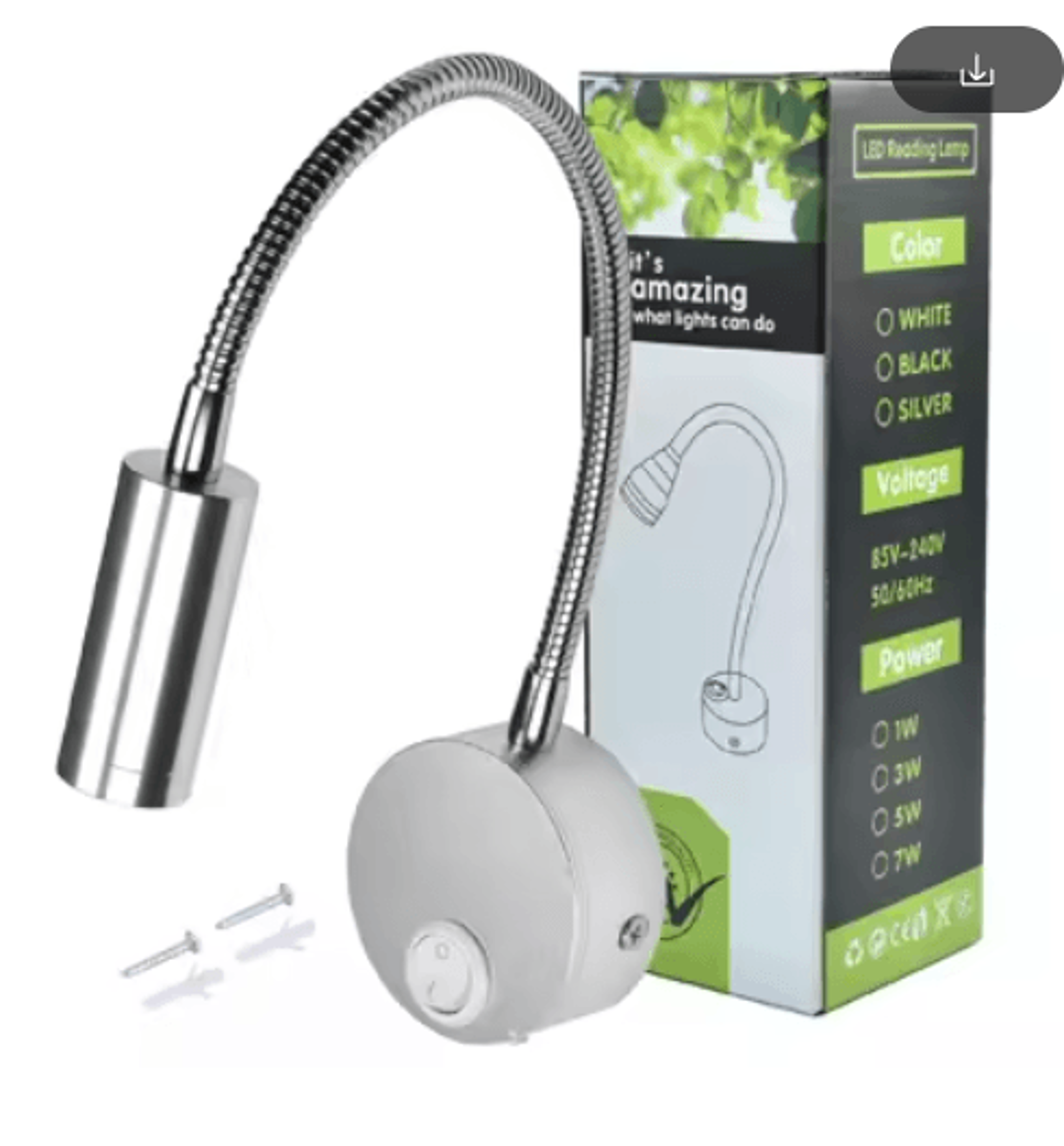 3W LED Wall Reading Lamp  Modern Bedside Light With EU Or US Plug 7
