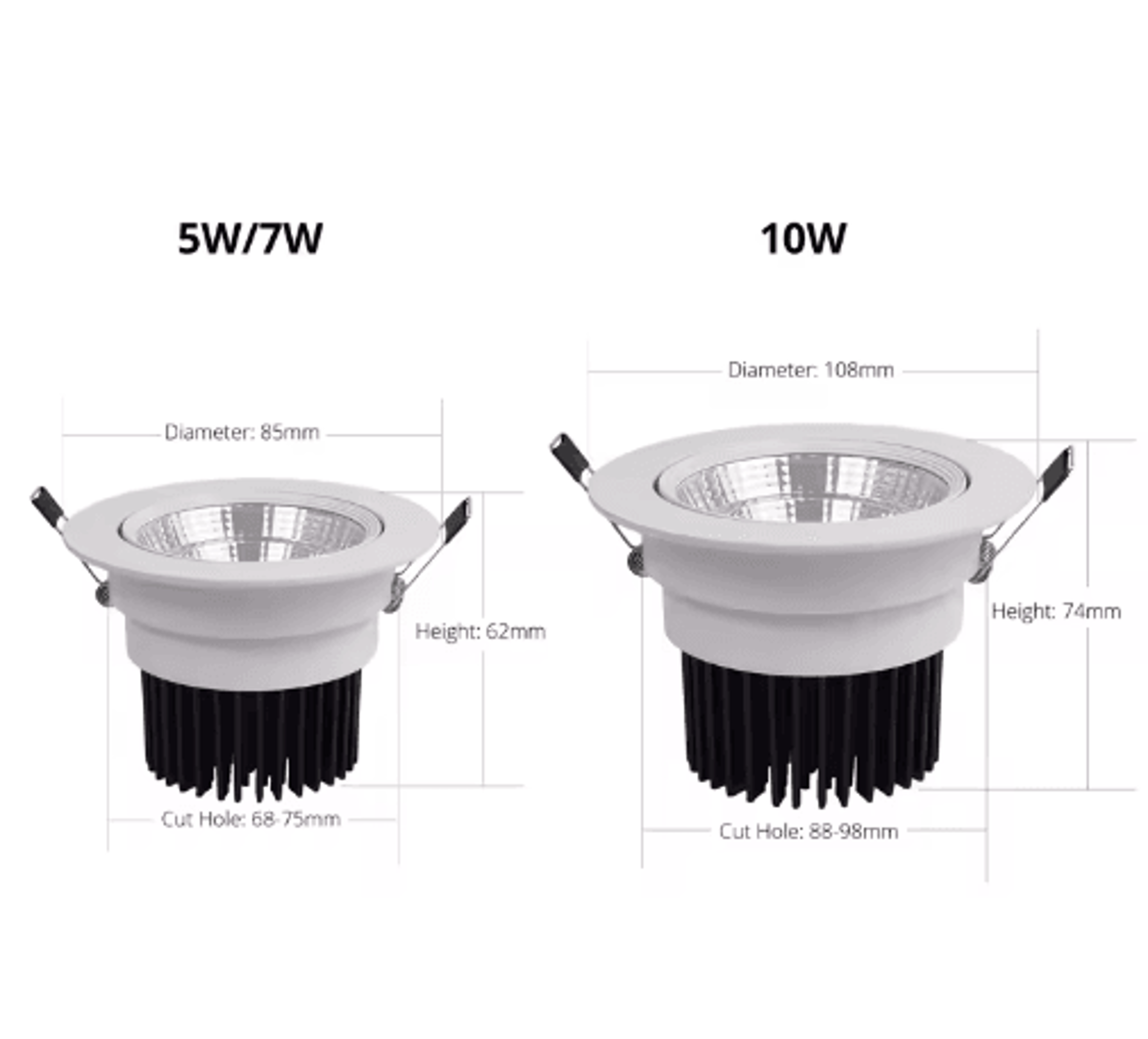 COB LED Recessed Downlight  70mm 90mm Ceiling Spotlight 4