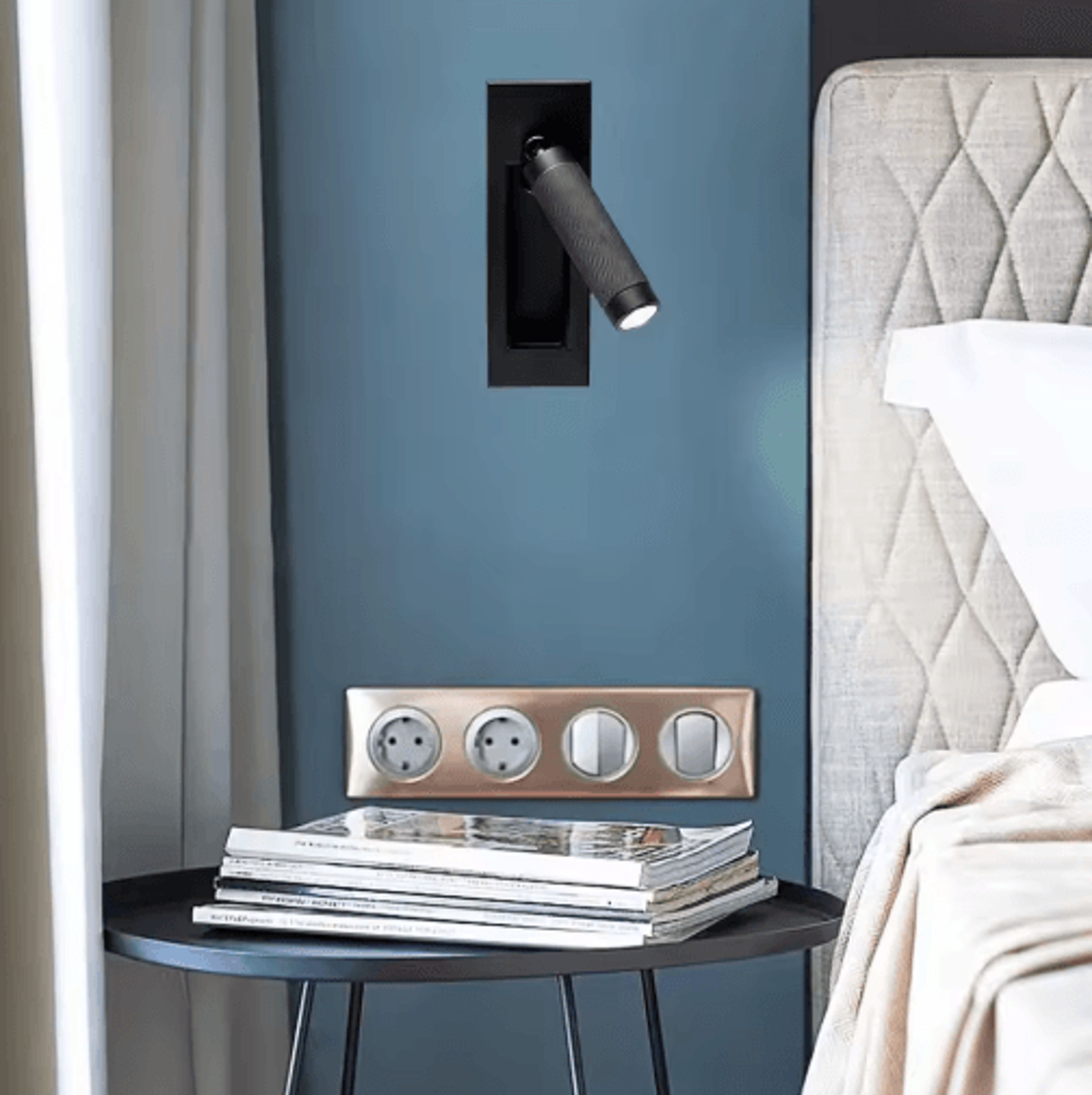 Modern Gold Bedside Wall Lamp  Rotatable Reading Light With Switch 9