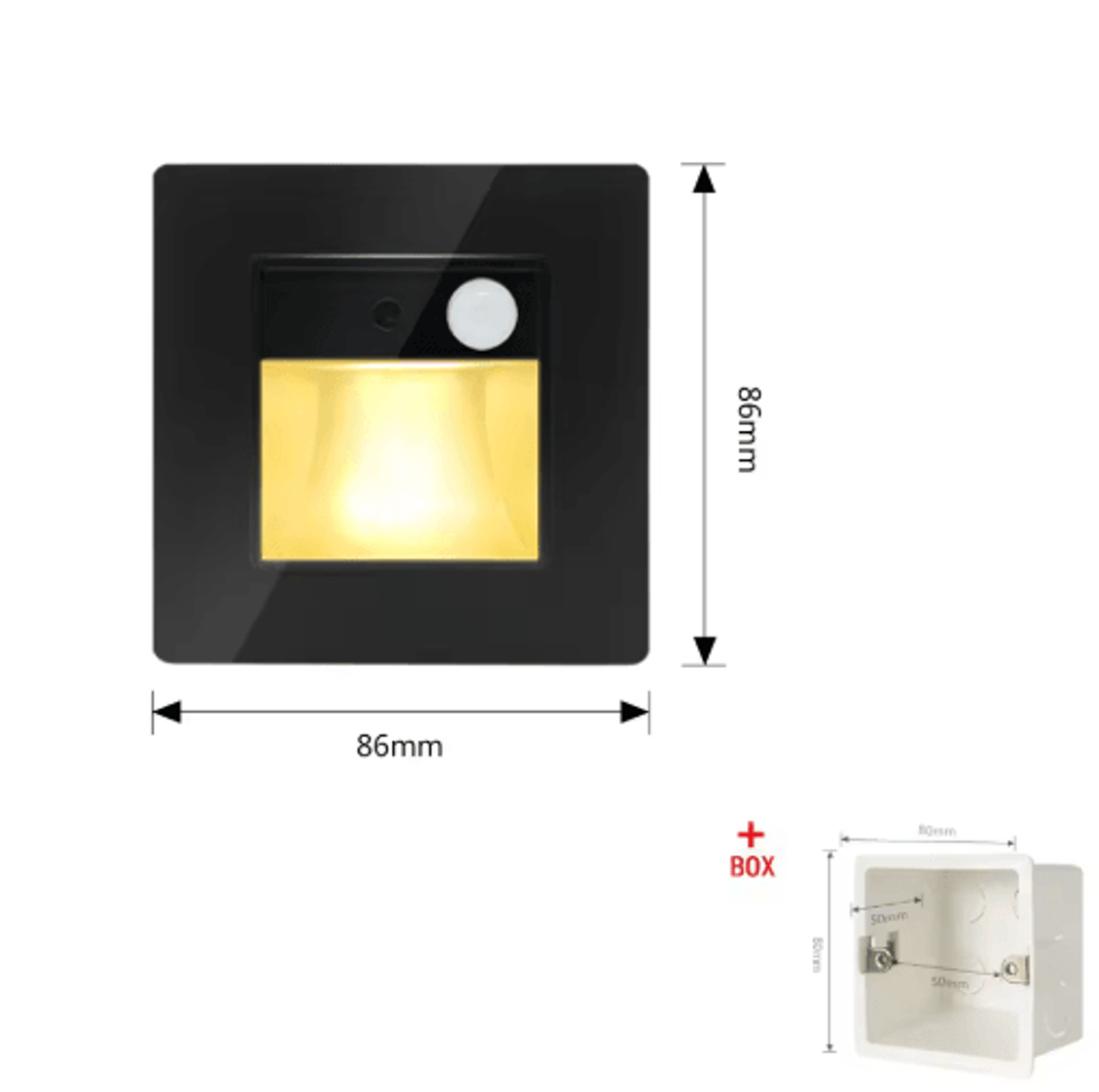 LED Motion Sensor Night Light  2W3W Recessed Stair Step Wall Lamp 3
