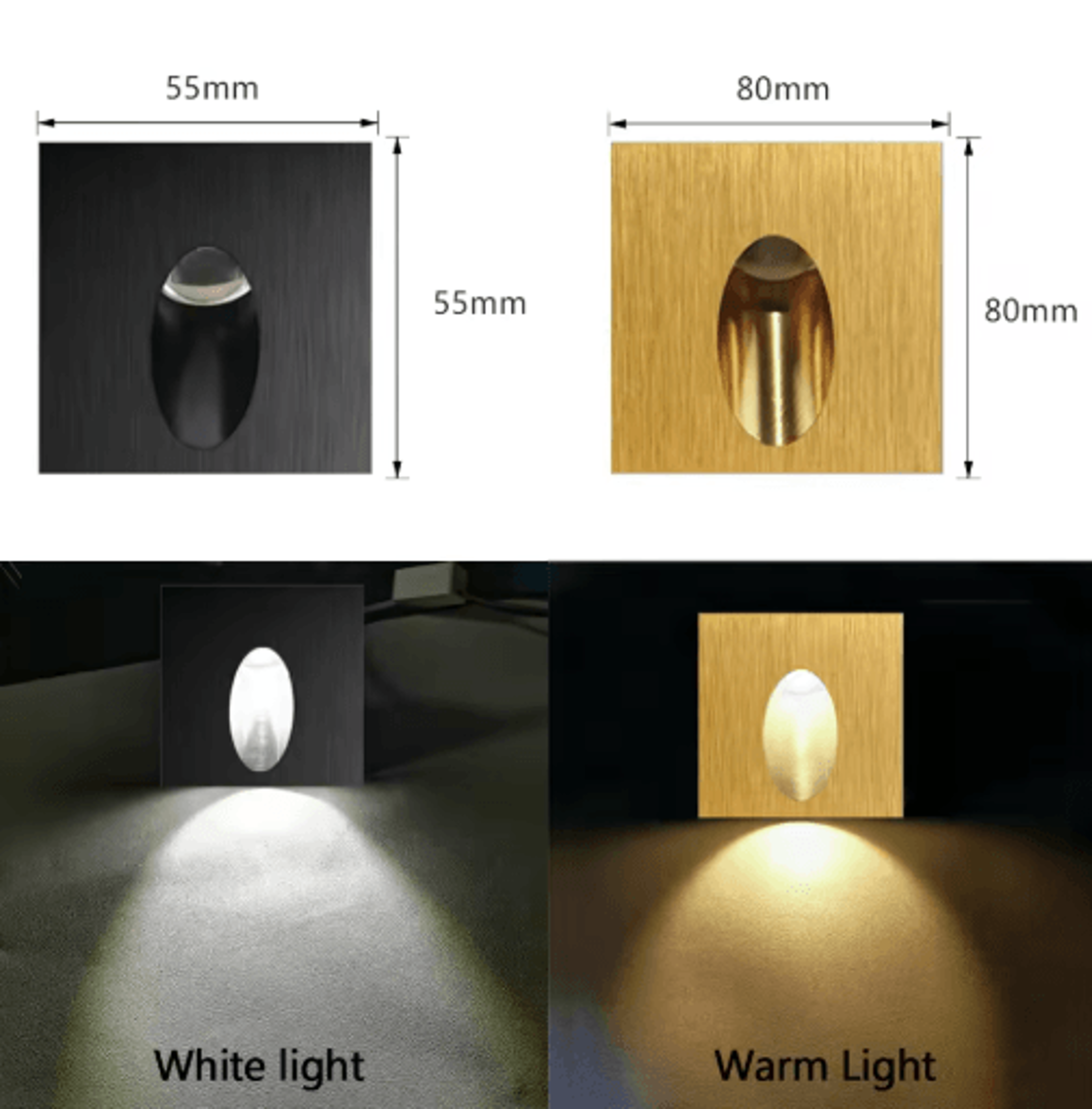 Recessed LED Stair Step Light  Aluminum Wall Sconce With Mounting Box 9