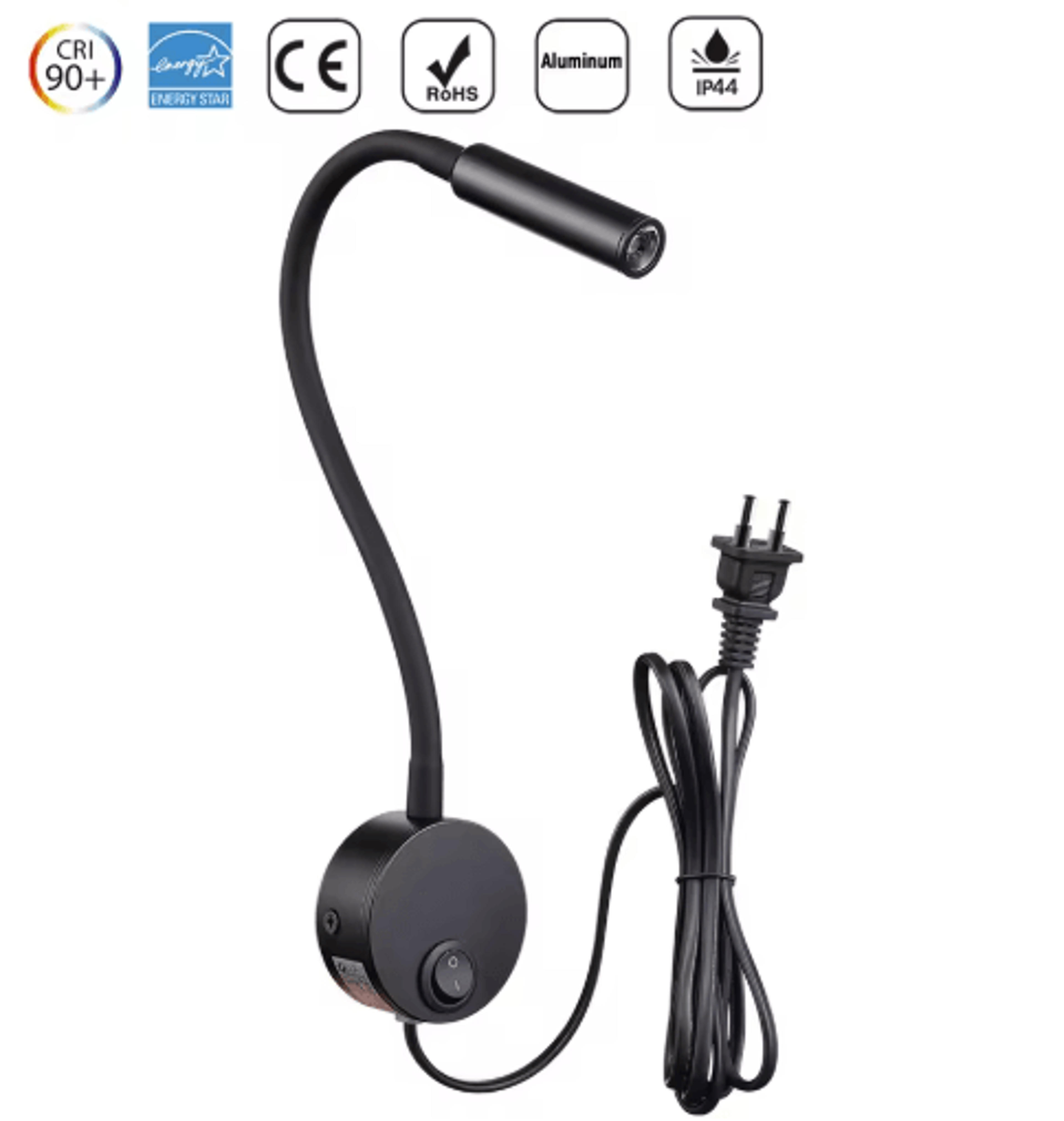 Nordic LED Wall Spotlight  Modern PlugIn Reading Lamp For Bedroom 5