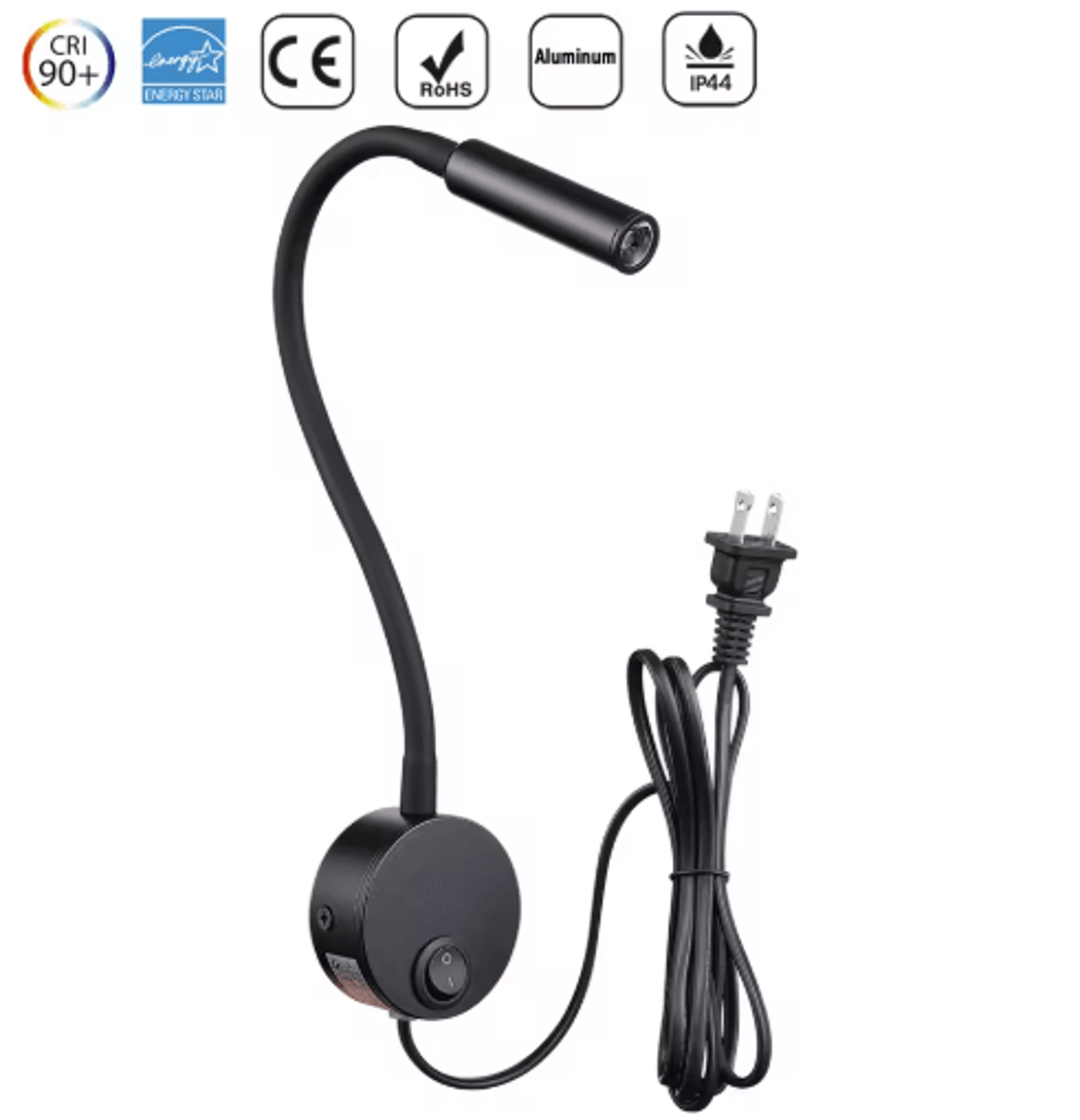 Nordic LED Wall Spotlight  Modern PlugIn Reading Lamp For Bedroom 3