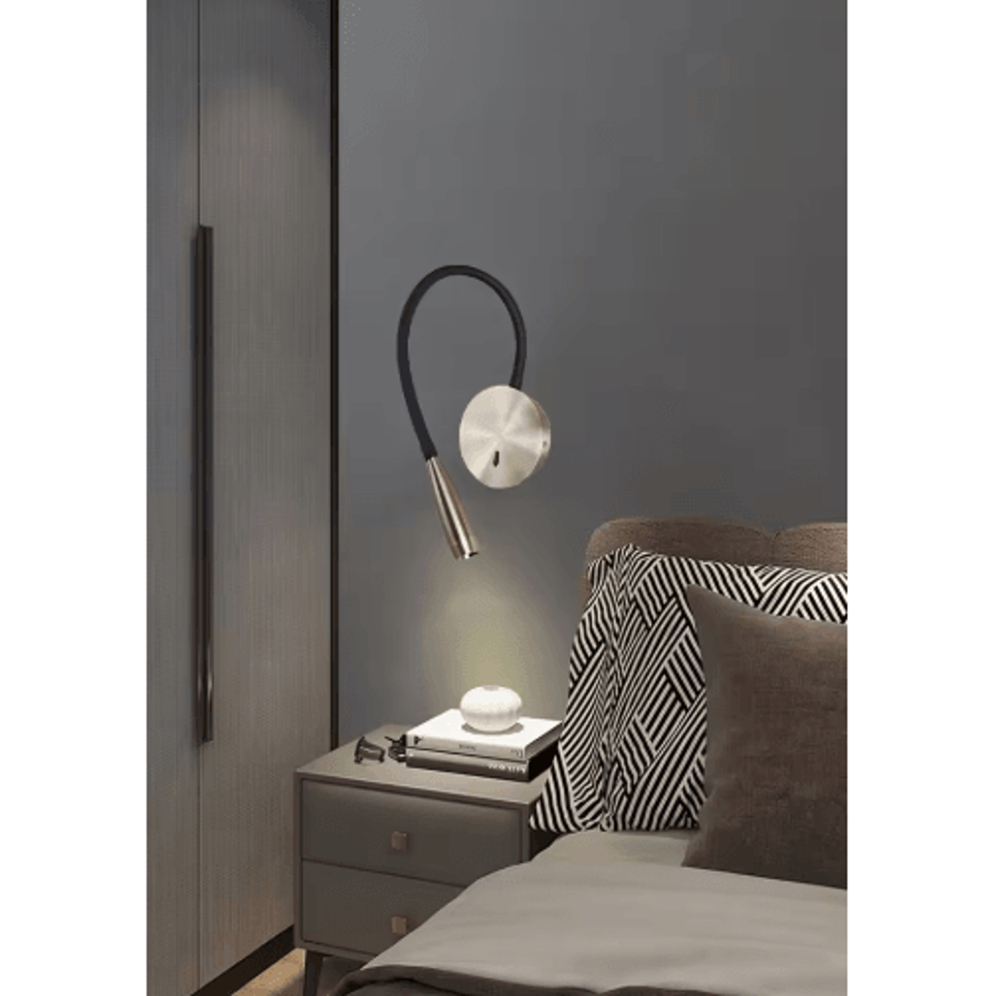 583mm Adjustable LED Wall Reading Lamp  3W Nordic Bedside Light 5