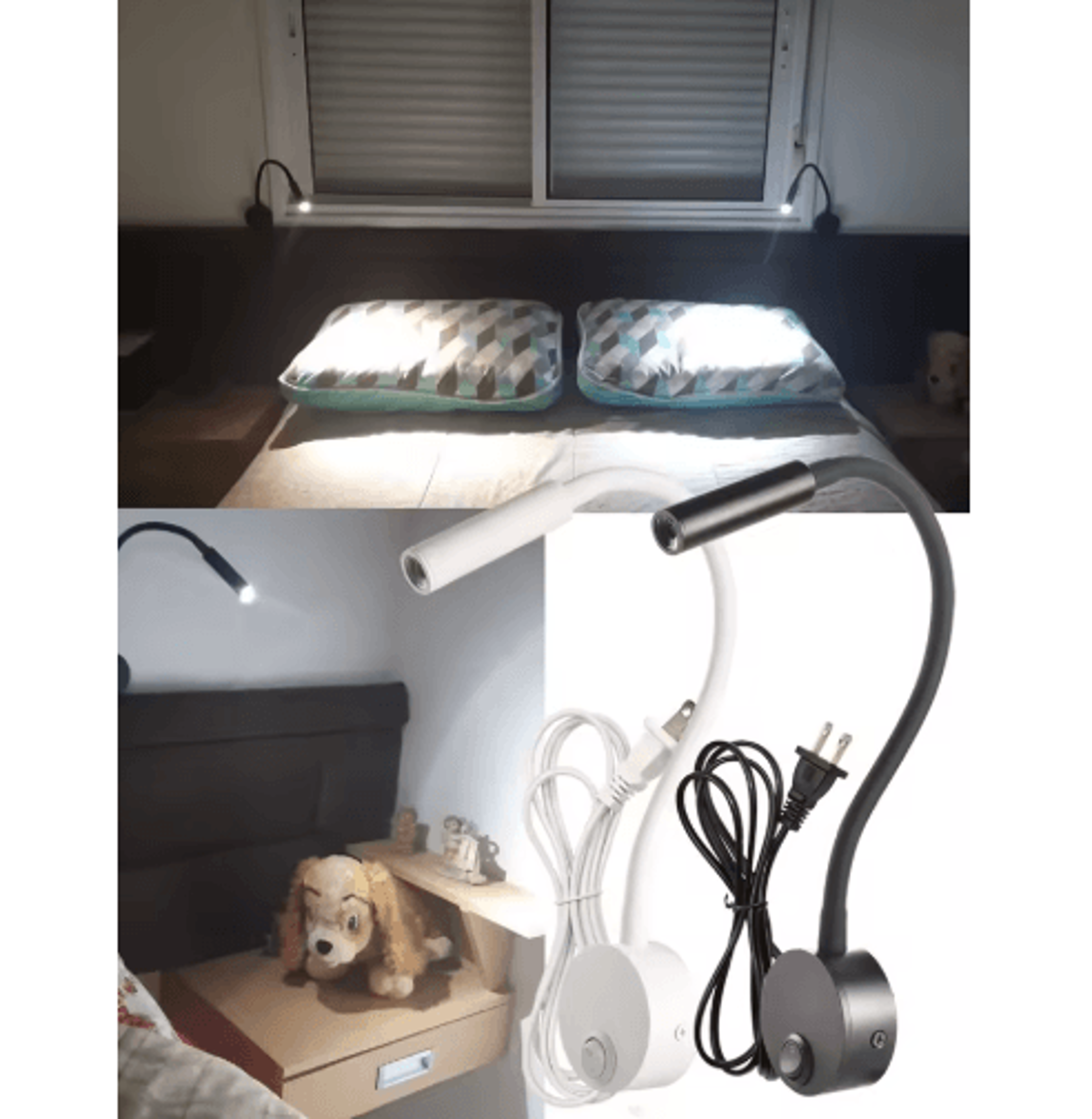 2PCS 3W LED Wall Reading Lamps  Modern Bedside Spotlights With EUUS Plug 9