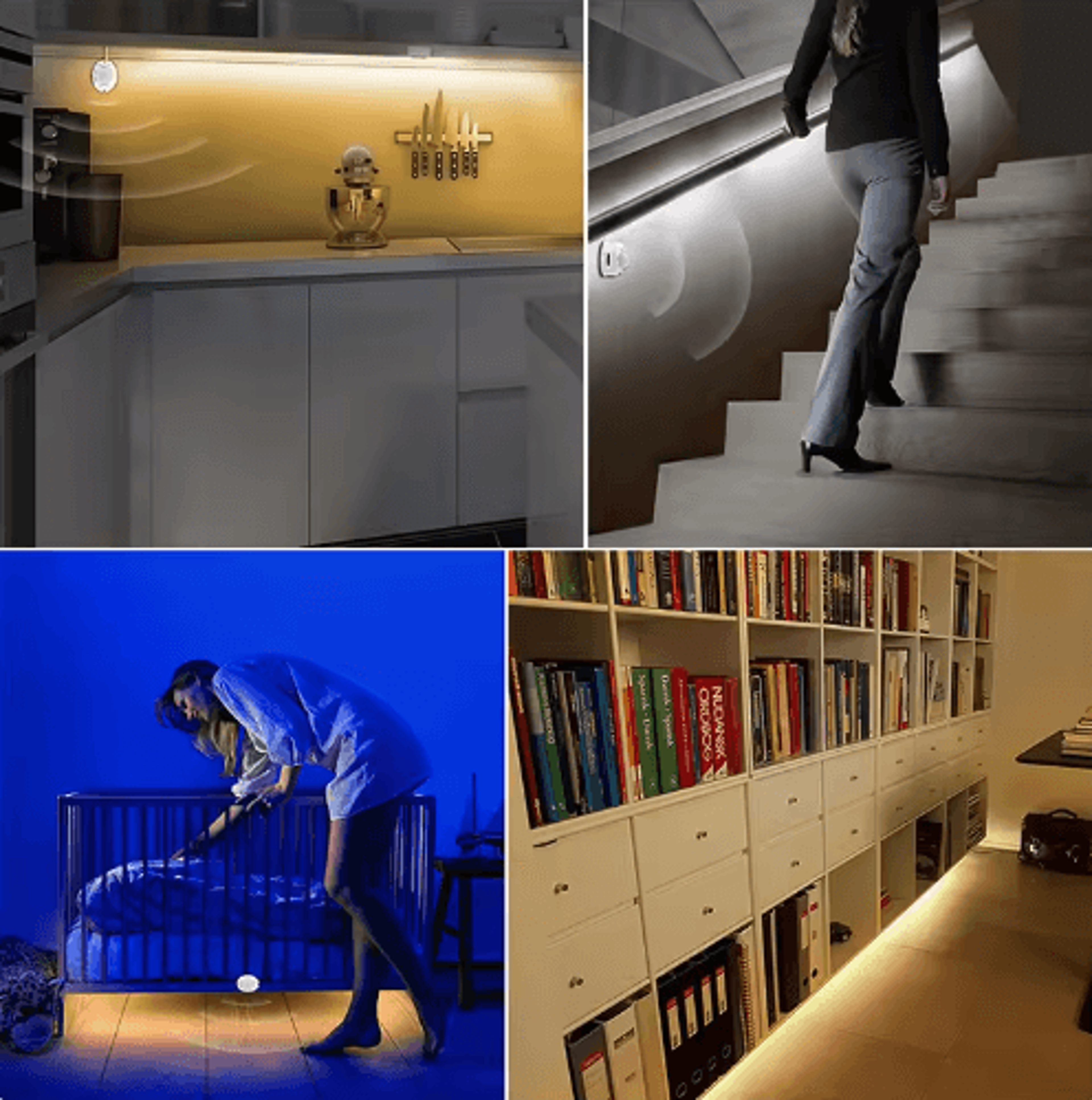 Flexible LED Strip Light Kit  PIR Motion Sensor With Touch Dimmer And Remote 10