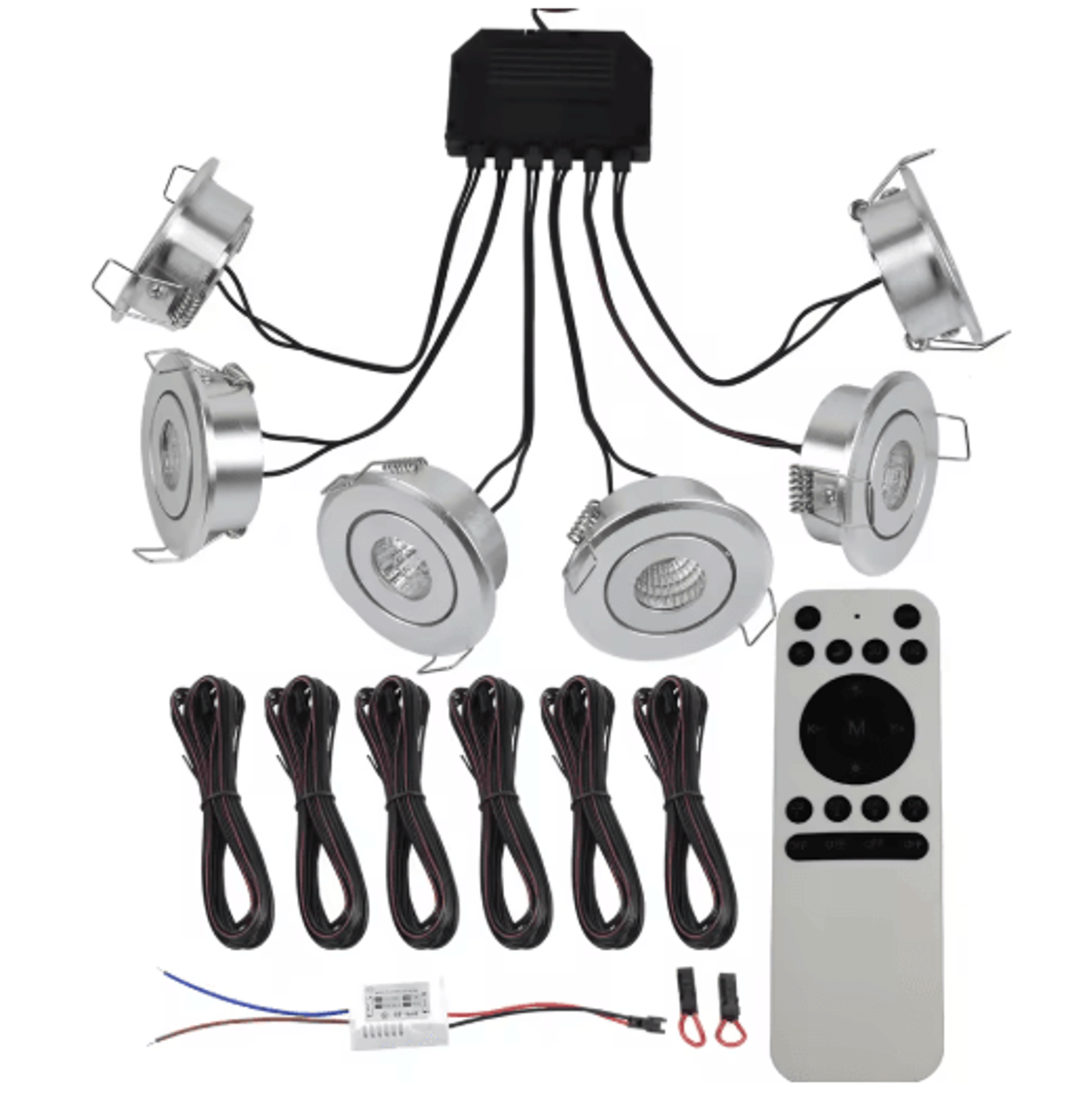 6PCS 3W COB LED Recessed Downlights  Dimmable Mini Spotlights With Remote 3