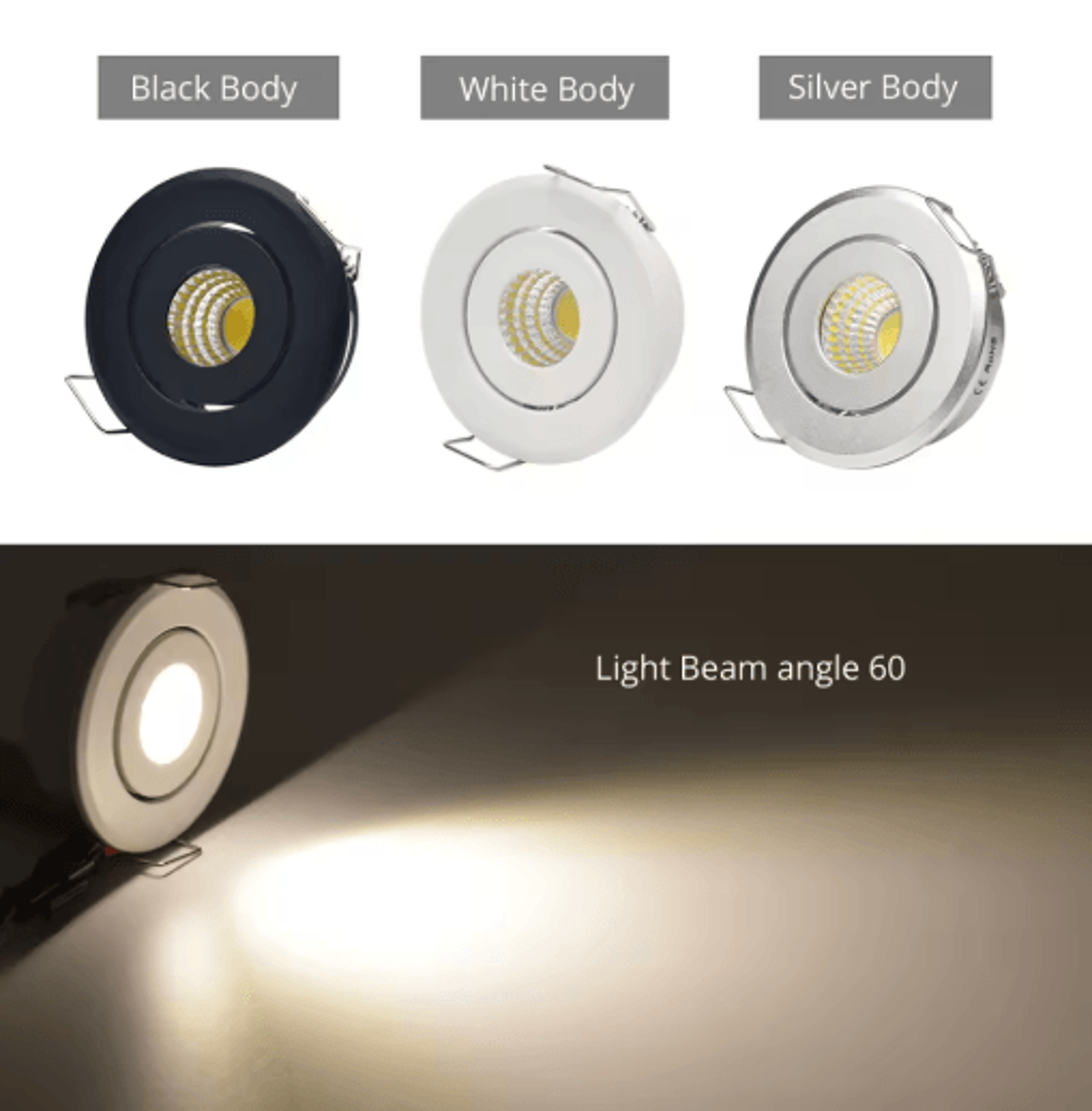 6PCS 3W COB LED Recessed Downlights  Dimmable Mini Spotlights With Remote 6