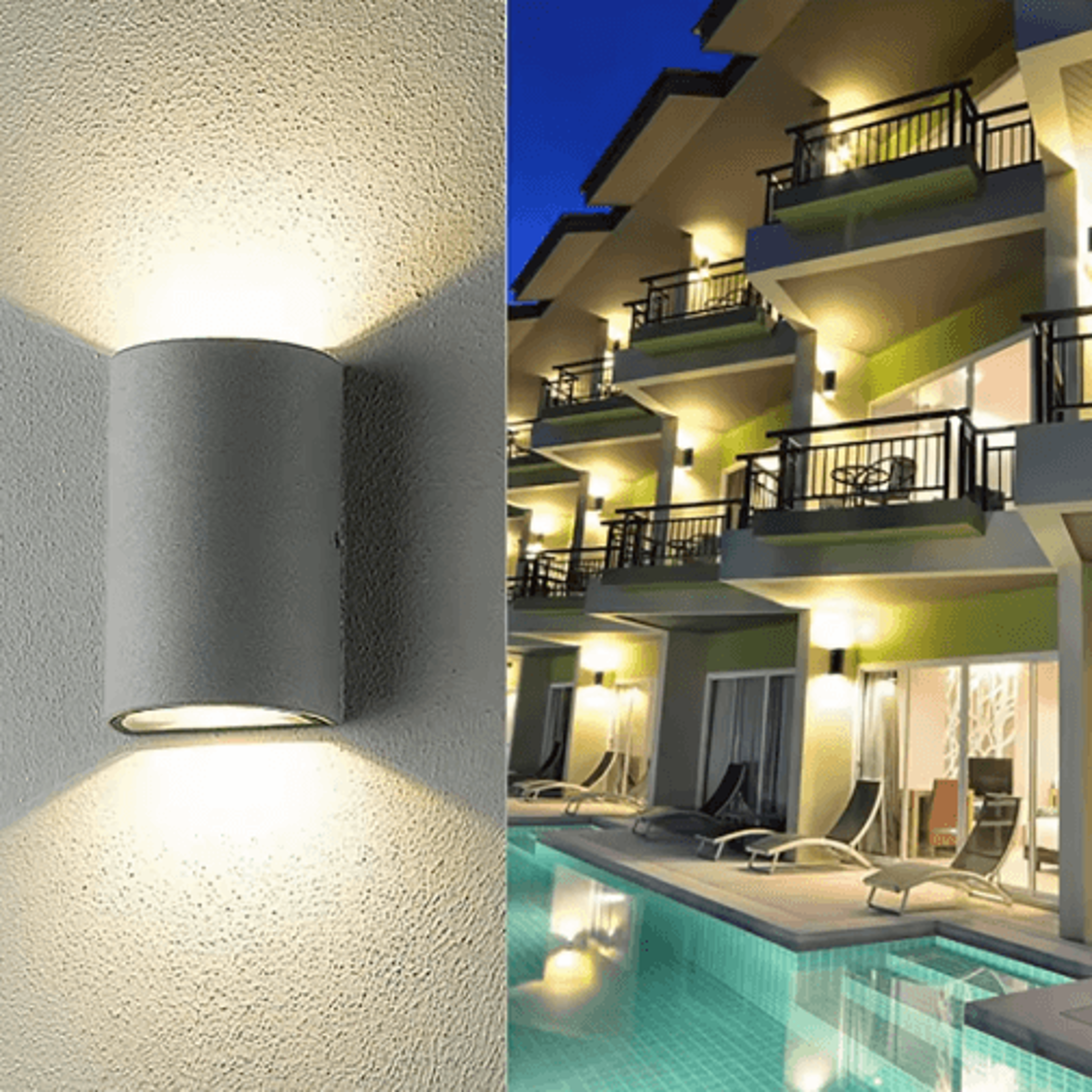 Waterproof Outdoor Up Down Wall Light  Dual Head Garden Sconce 2