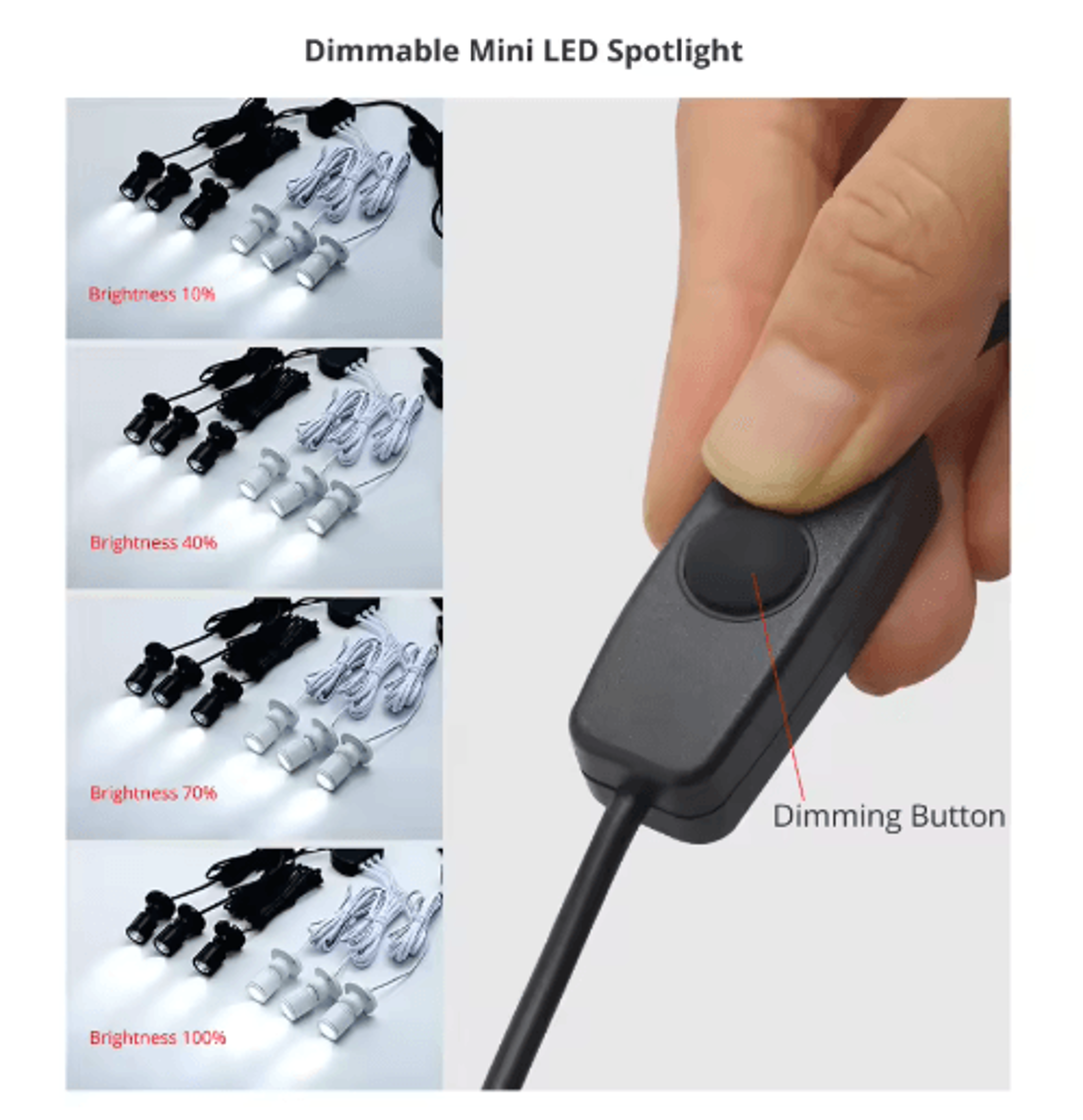 Mini 1W USB LED Spotlights  Dimmable 5V Cabinet And Display Lights 6