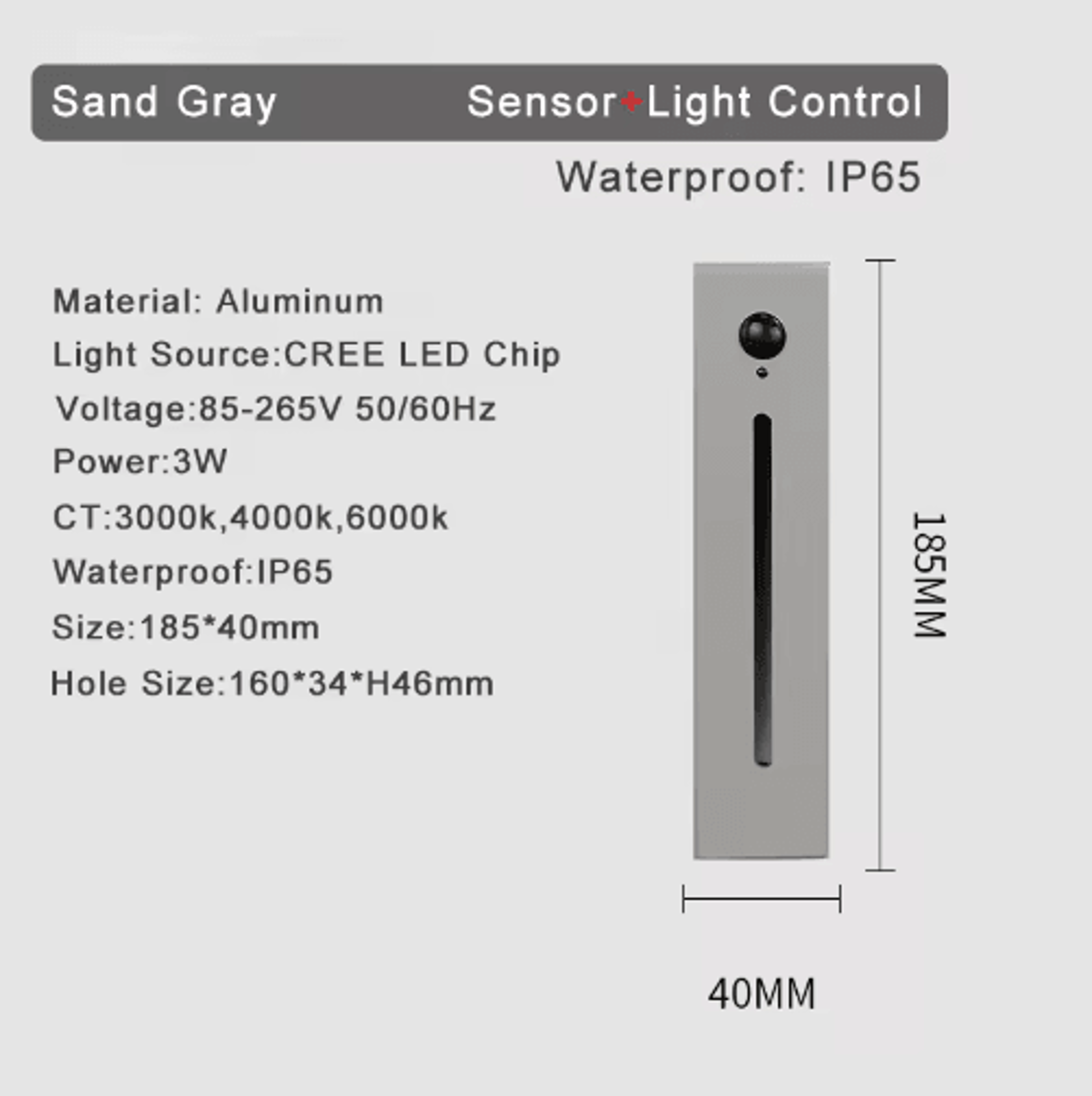3W Smart LED Motion Sensor Stair Light  Recessed Wall Night Lamp 2
