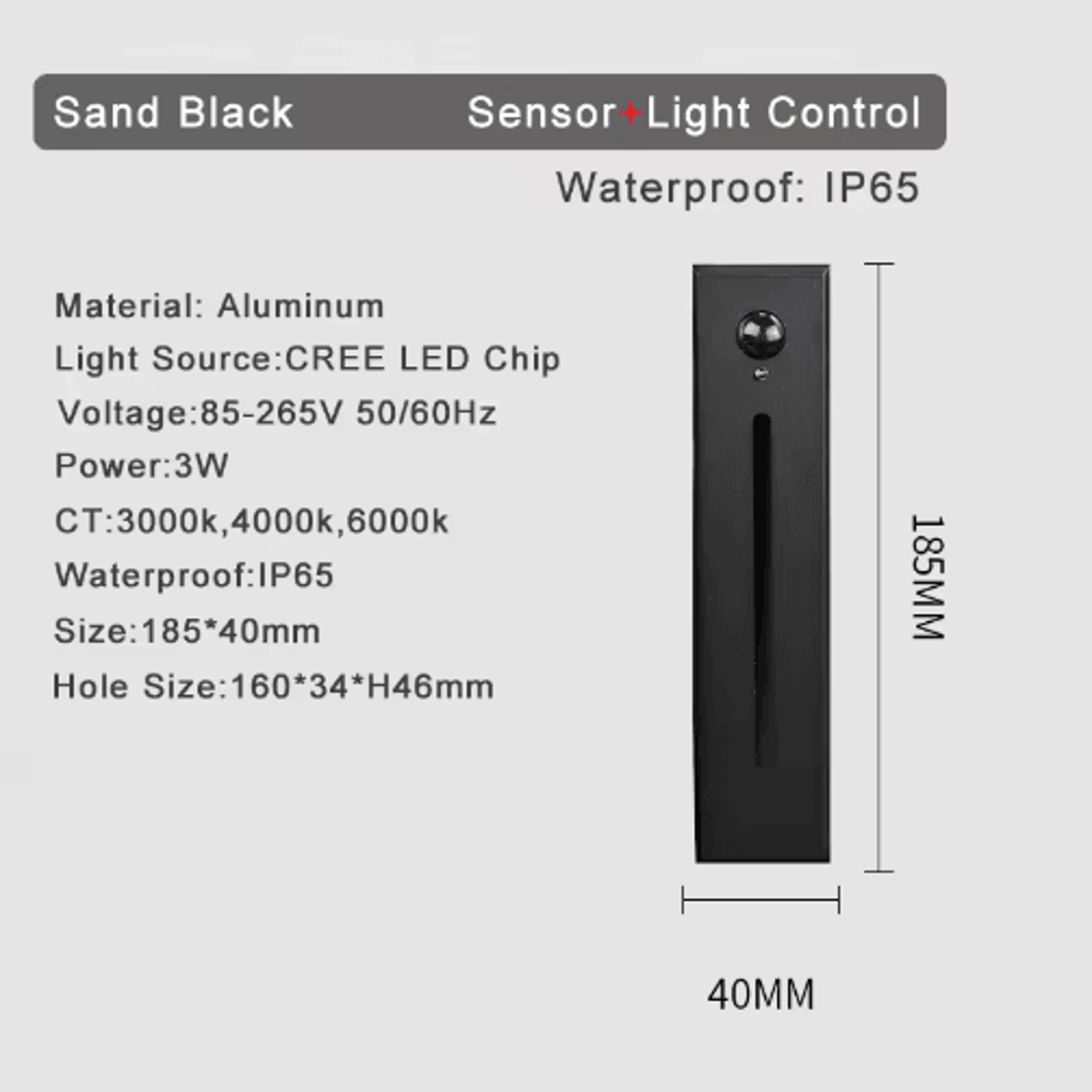 3W Smart LED Motion Sensor Stair Light  Recessed Wall Night Lamp 11