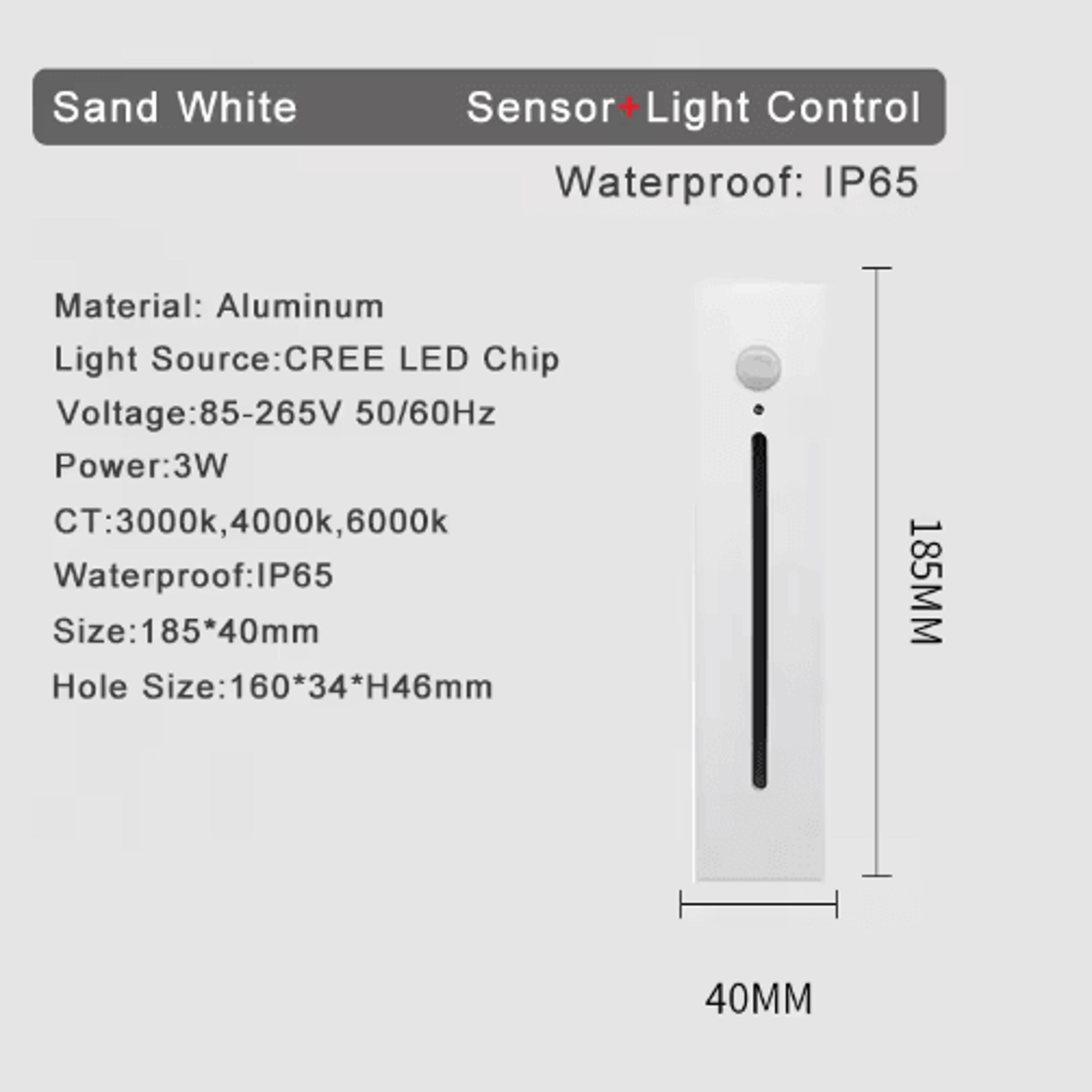 3W Smart LED Motion Sensor Stair Light  Recessed Wall Night Lamp 13