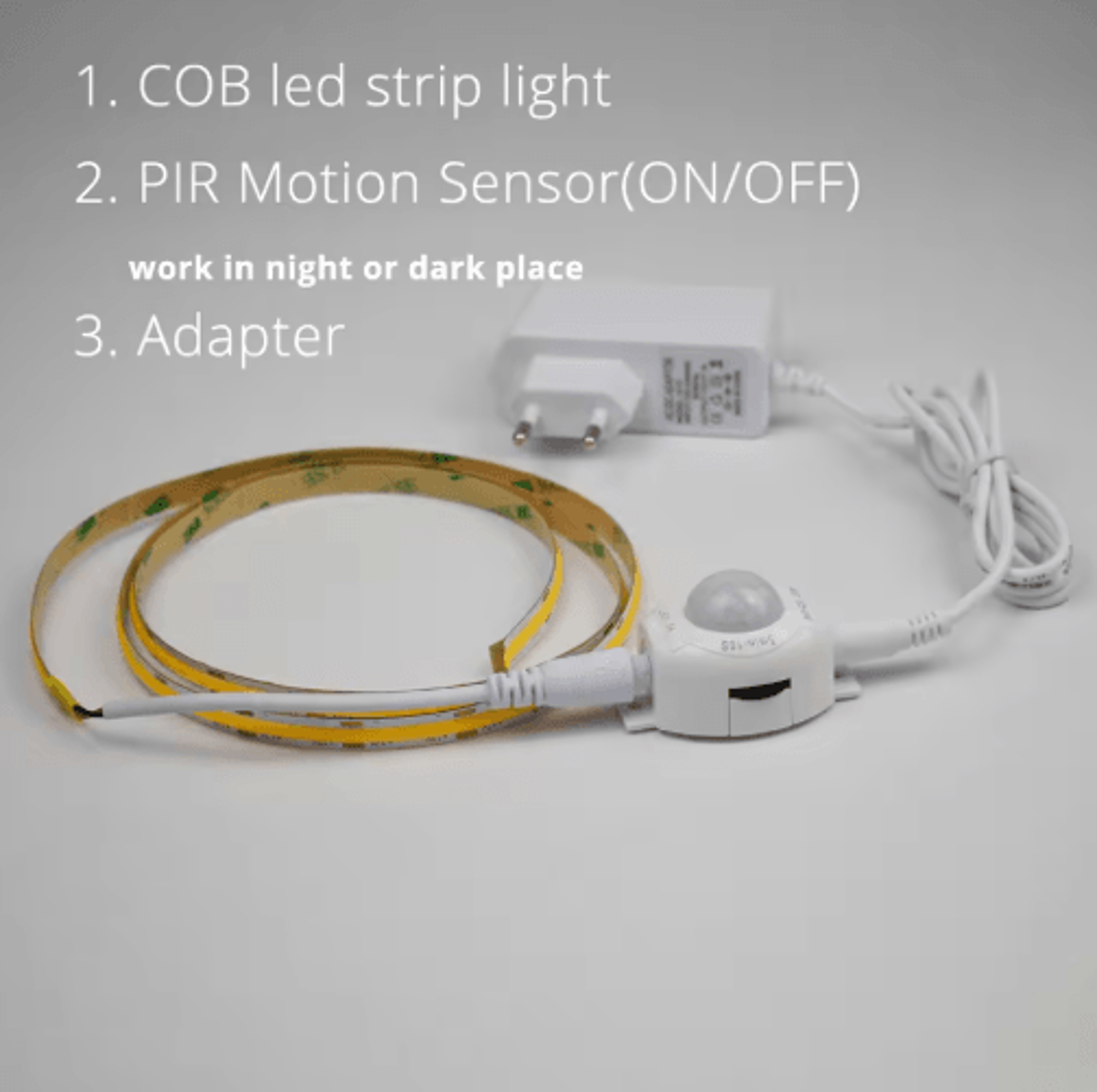12V Dimmable COB LED Strip Light  8mm Flexible Tape With Sensor Control 2