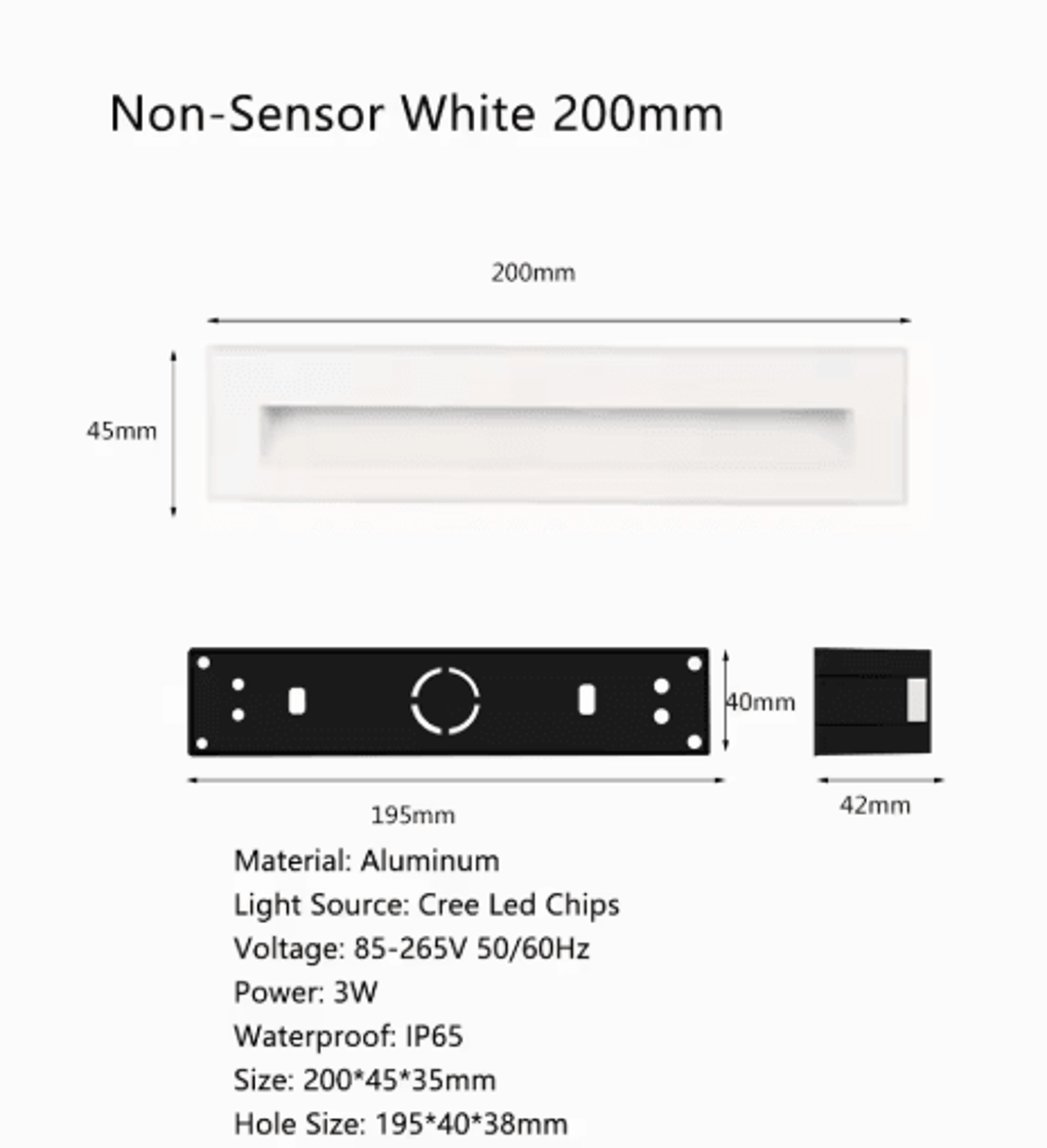 Recessed LED Motion Sensor Stair Light  Indoor  Outdoor Step Wall Lamp 3