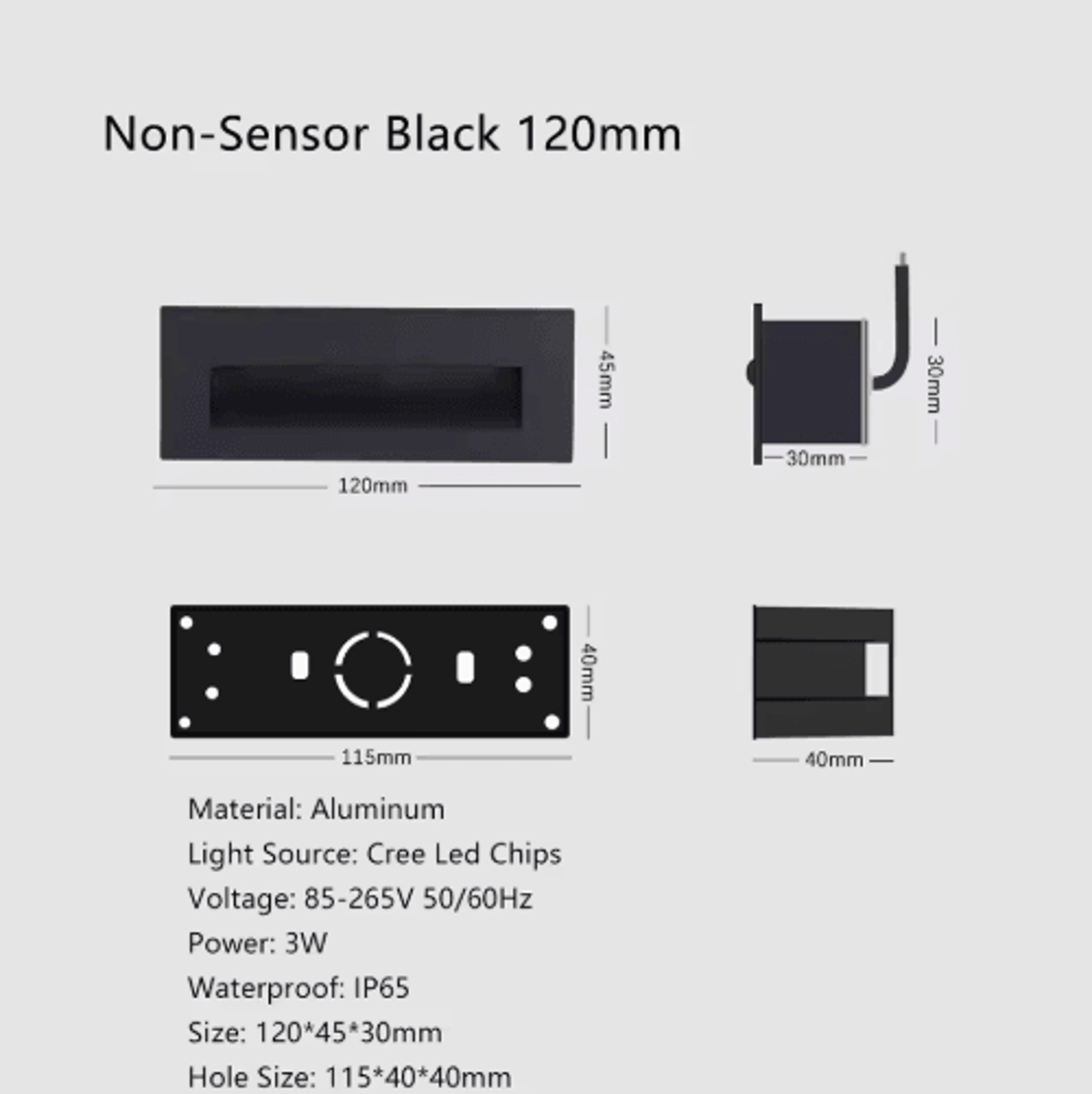 Recessed LED Motion Sensor Stair Light  Indoor  Outdoor Step Wall Lamp 4