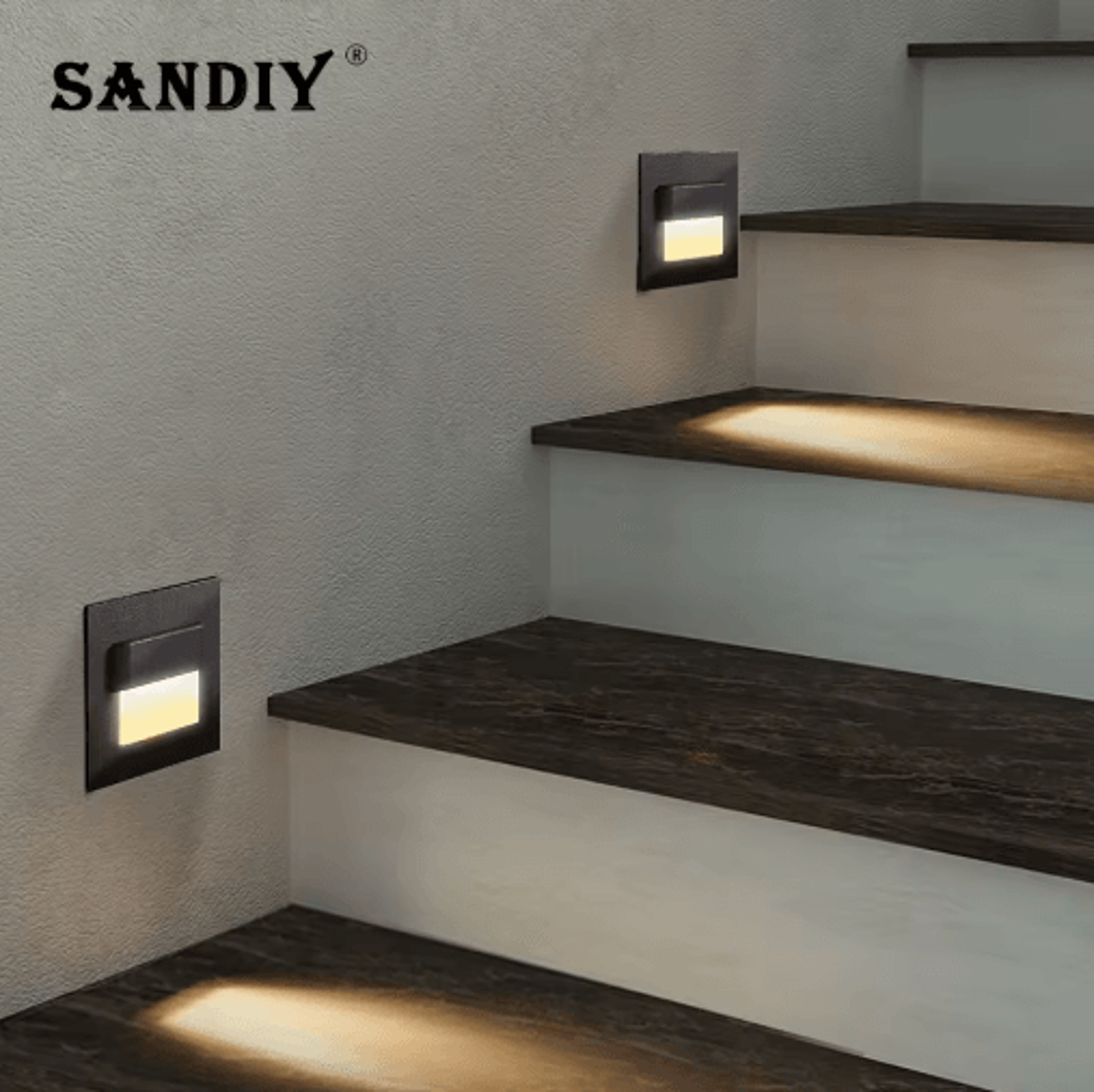 Recessed LED Stair Light  Motion Sensor Wall Lamp With Mounting Box 19