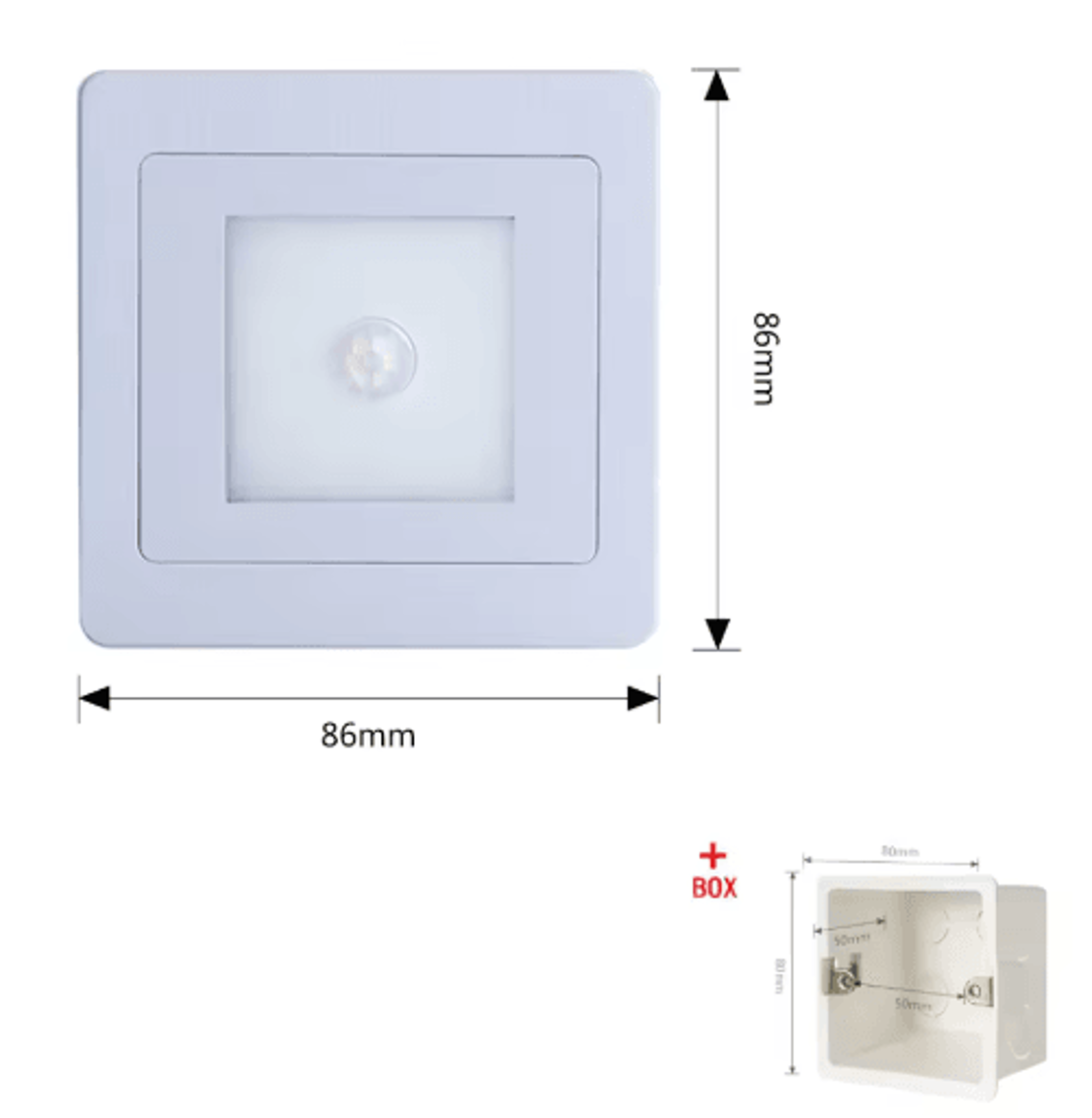 LED Motion Sensor Night Light  Recessed Stair Wall Lamp AC85285V 3