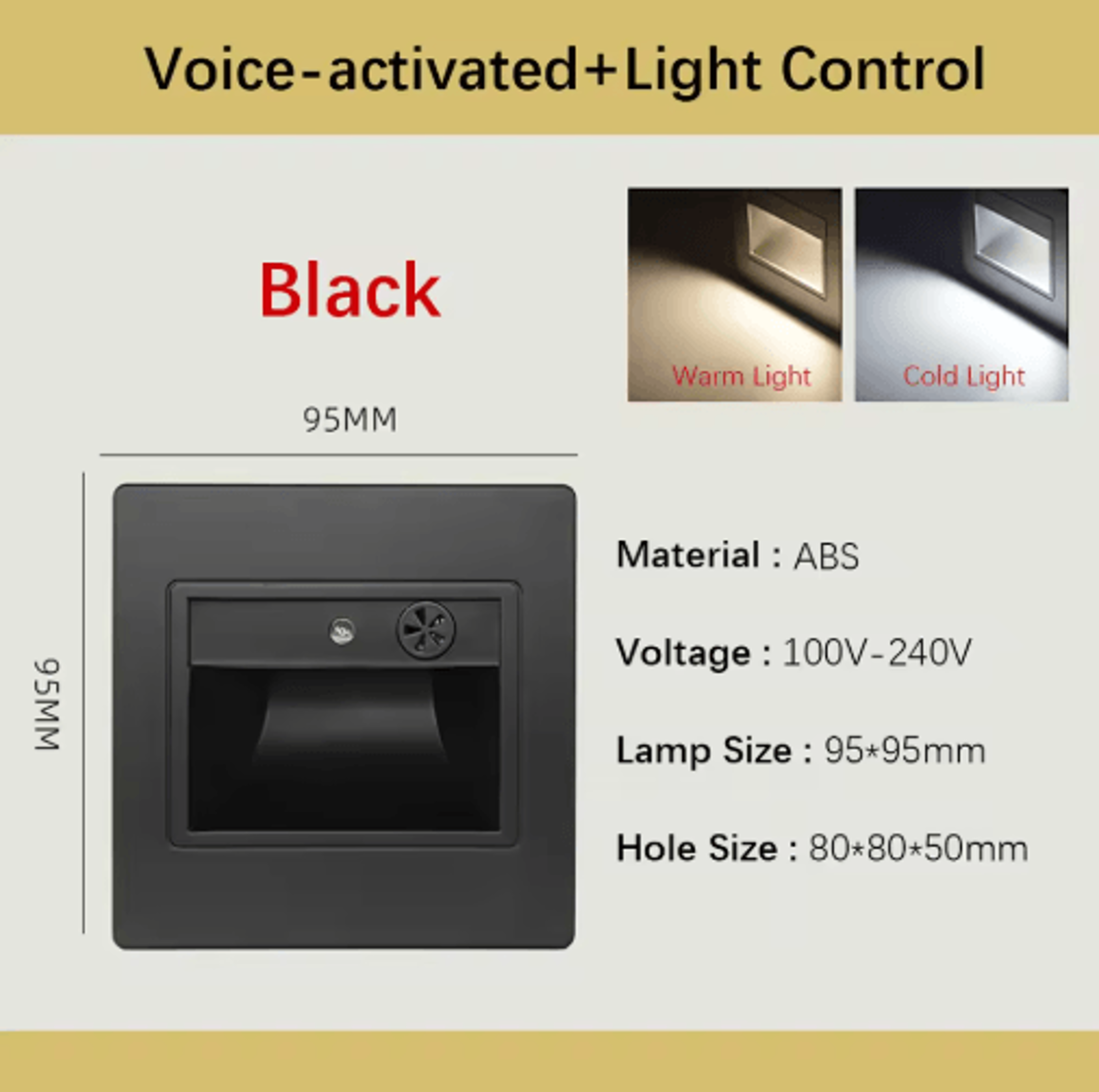LED Motion Sensor Stair Light  Recessed VoiceActivated Wall Lamp 4