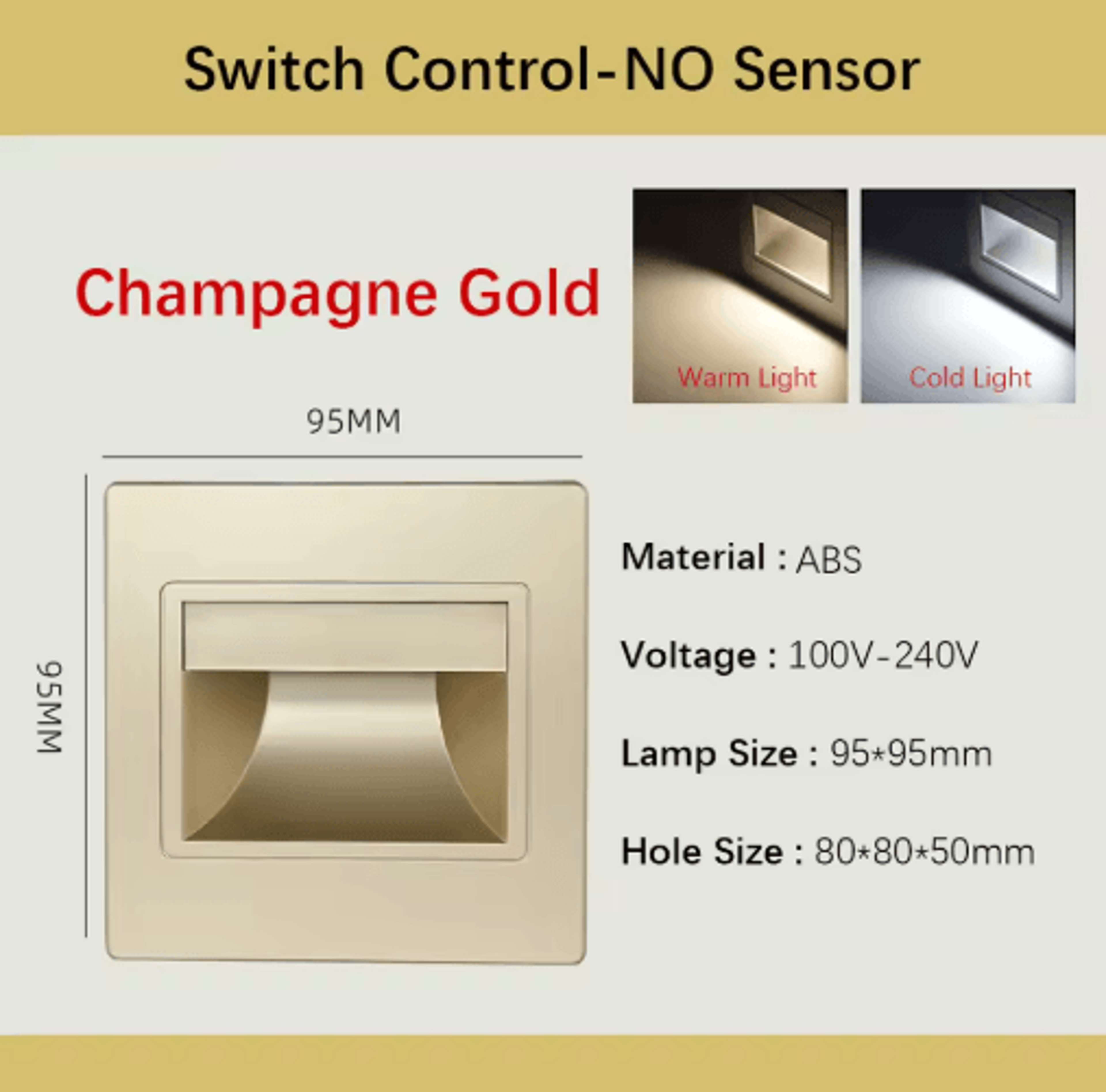 LED Motion Sensor Stair Light  Recessed VoiceActivated Wall Lamp 10