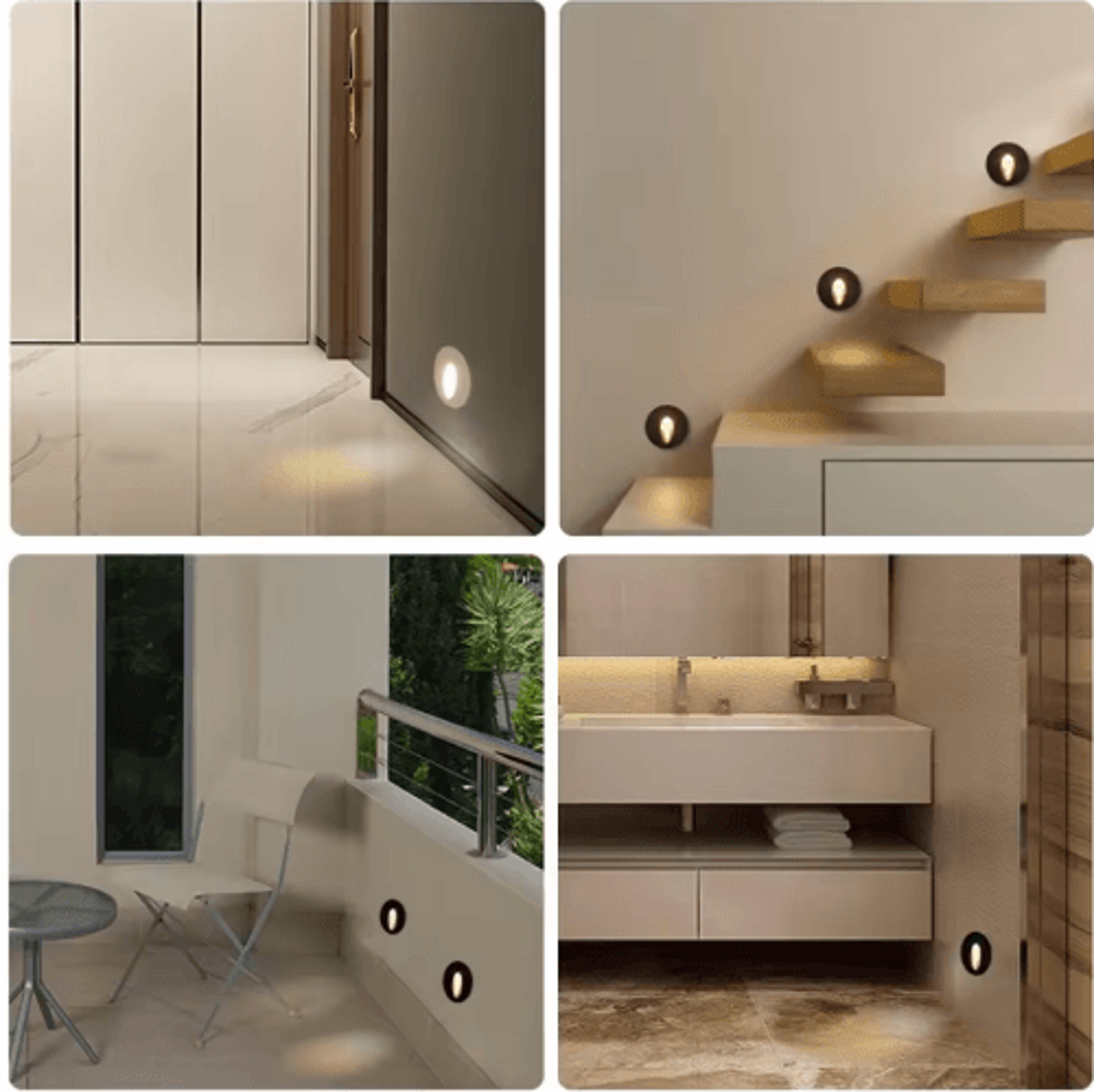 LED Motion Sensor Stair Light  Round Recessed Wall Lamp With 60mm Box 3