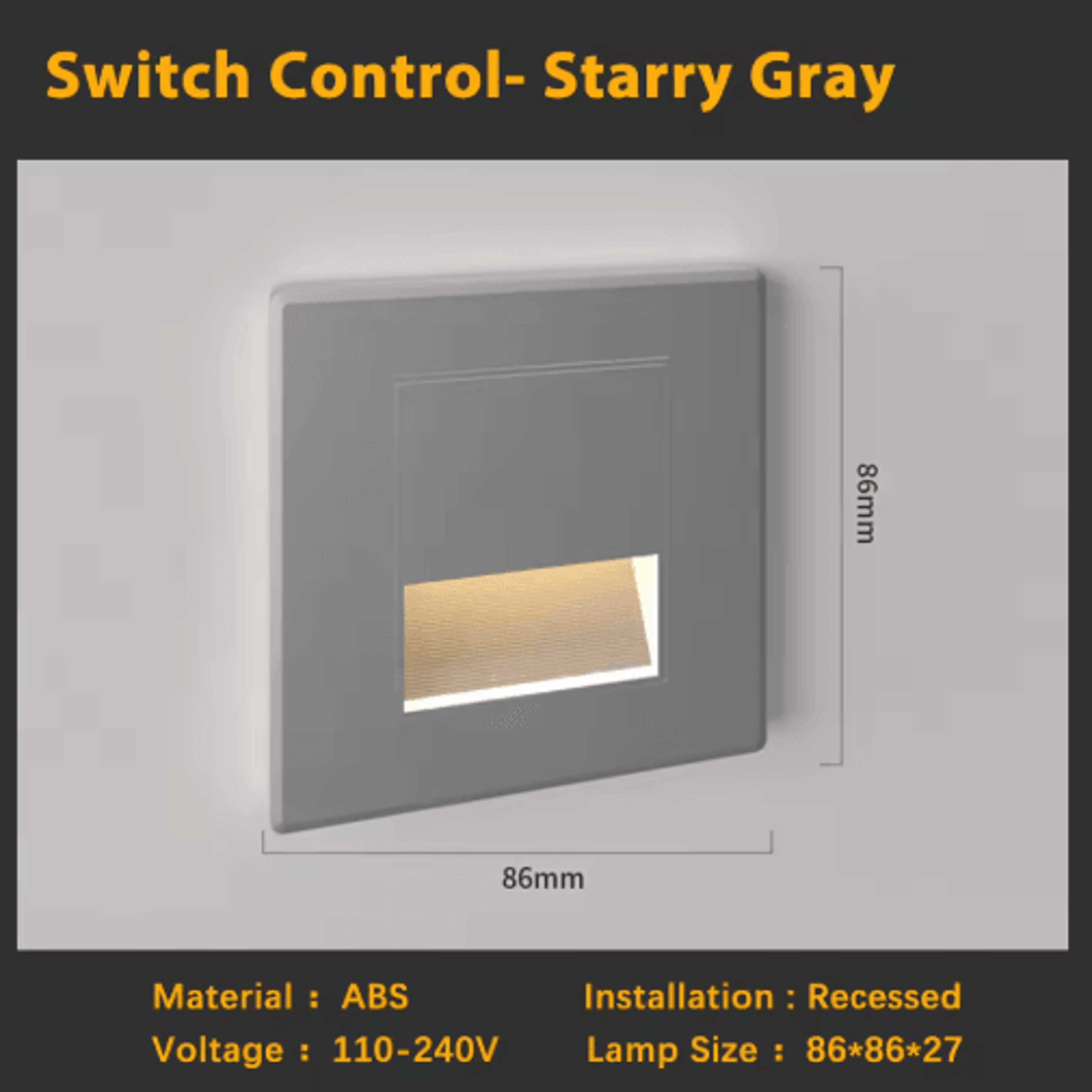 LED Radar Motion Sensor Stair Light  Recessed Indoor Wall Night Lamp 2