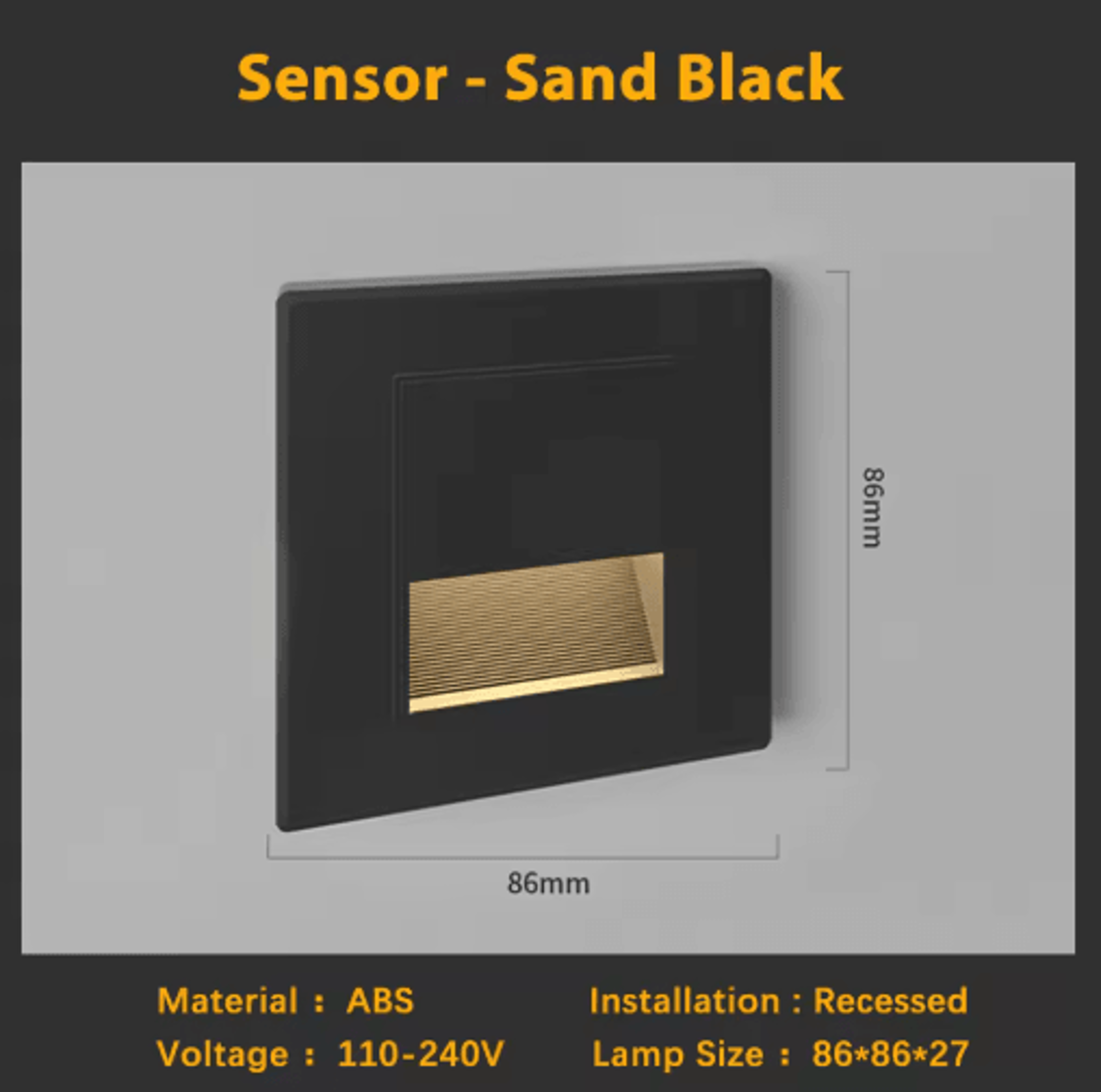 LED Radar Motion Sensor Stair Light  Recessed Indoor Wall Night Lamp 9