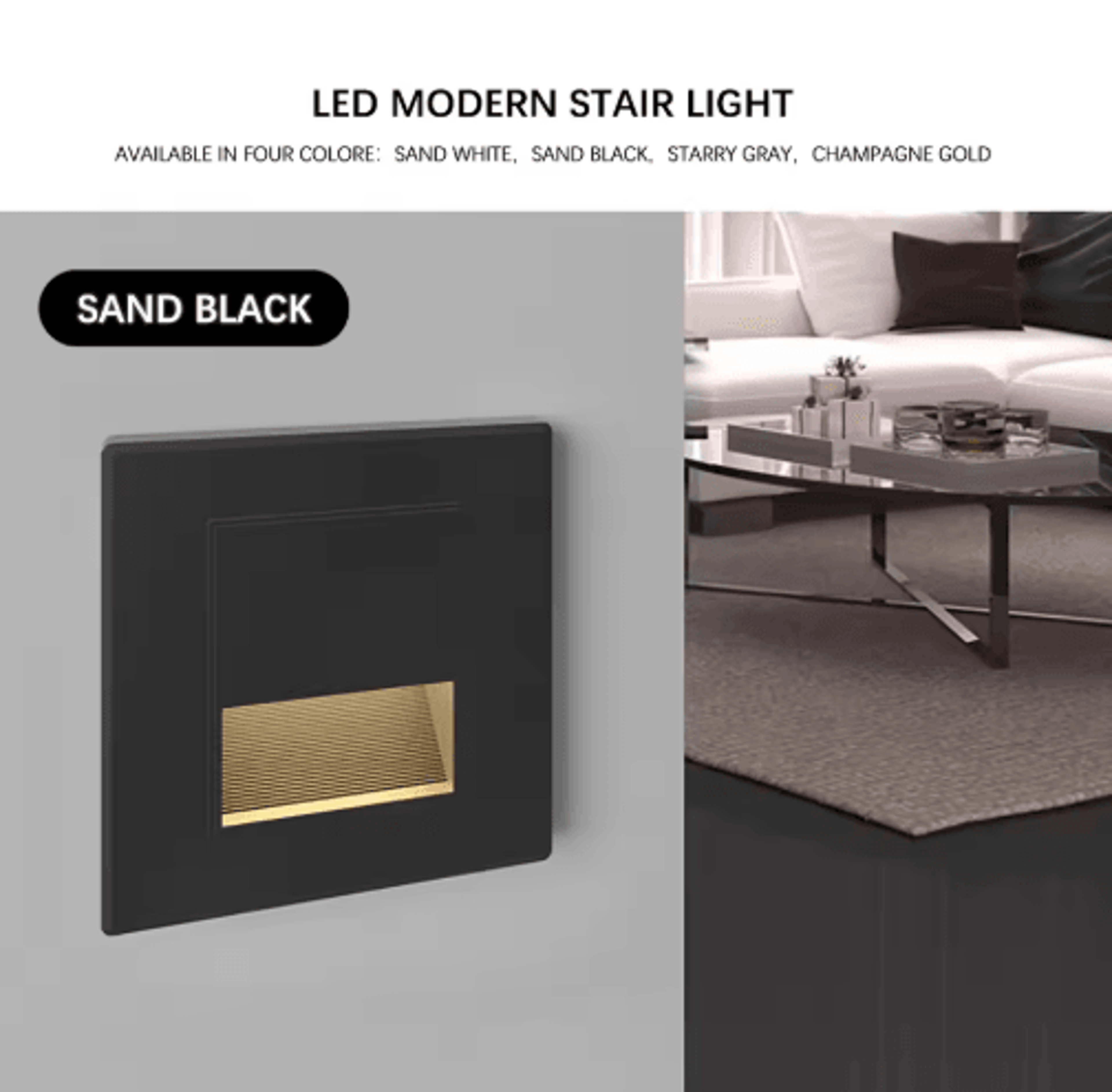 LED Radar Motion Sensor Stair Light  Recessed Indoor Wall Night Lamp 18