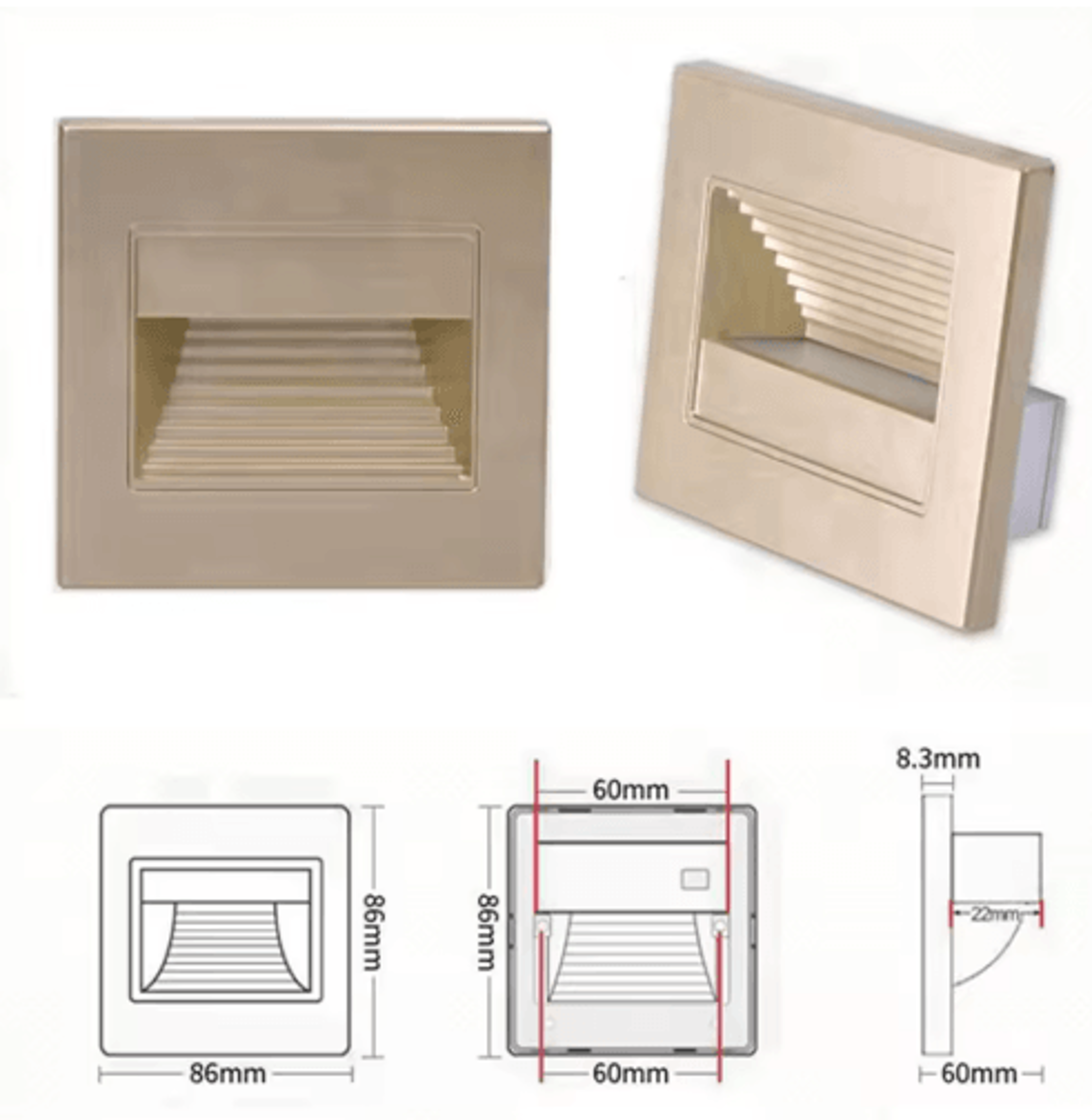 LED Recessed Stair Light  White Indoor Wall Night Lamp 110V220V 11