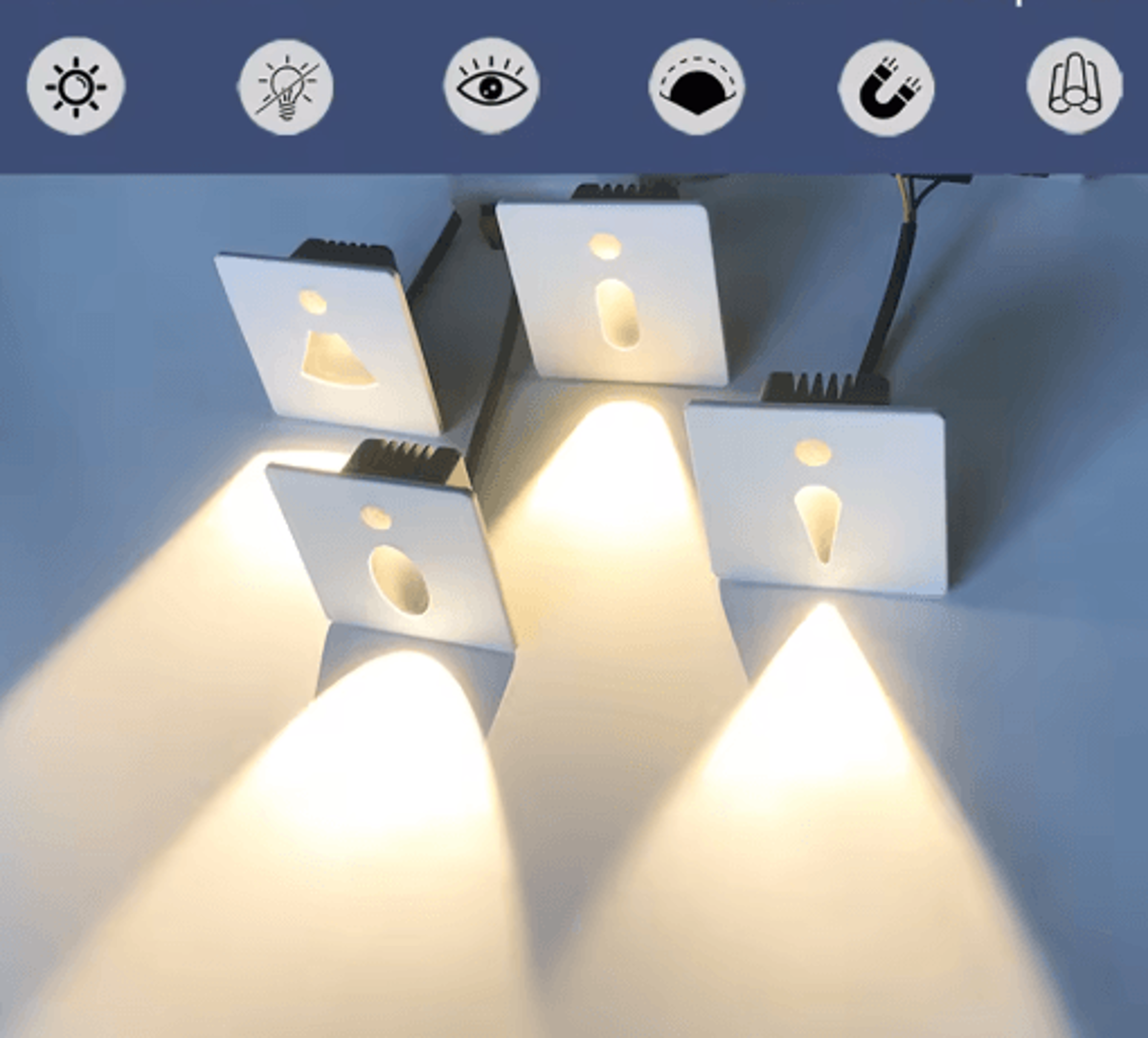 Waterproof LED Motion Sensor Stair Light  Magnetic Indoor  Outdoor Step Lamp 0