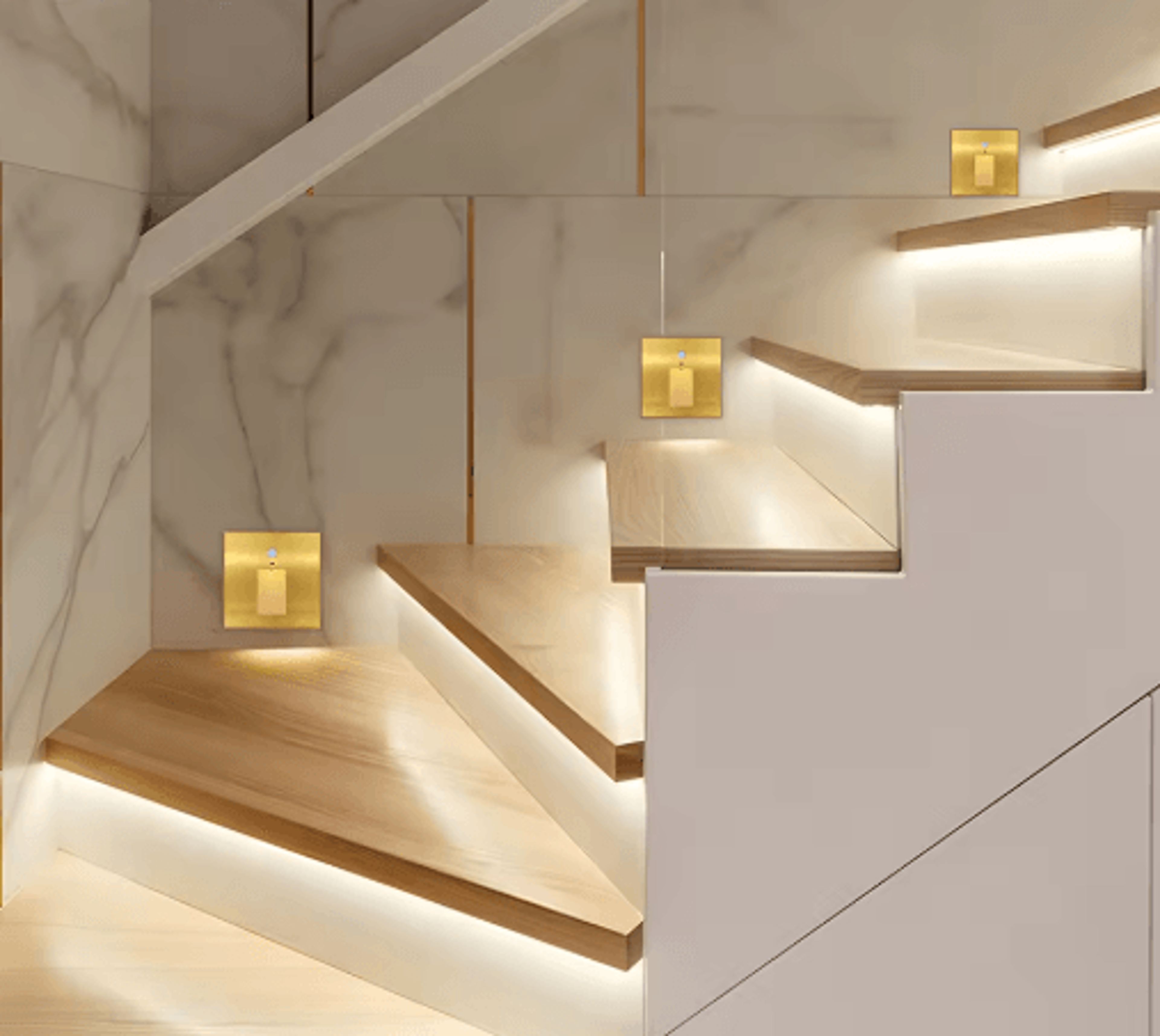 LED Motion Sensor Wall Sconce  Aluminum Stair  Step Night Light 19