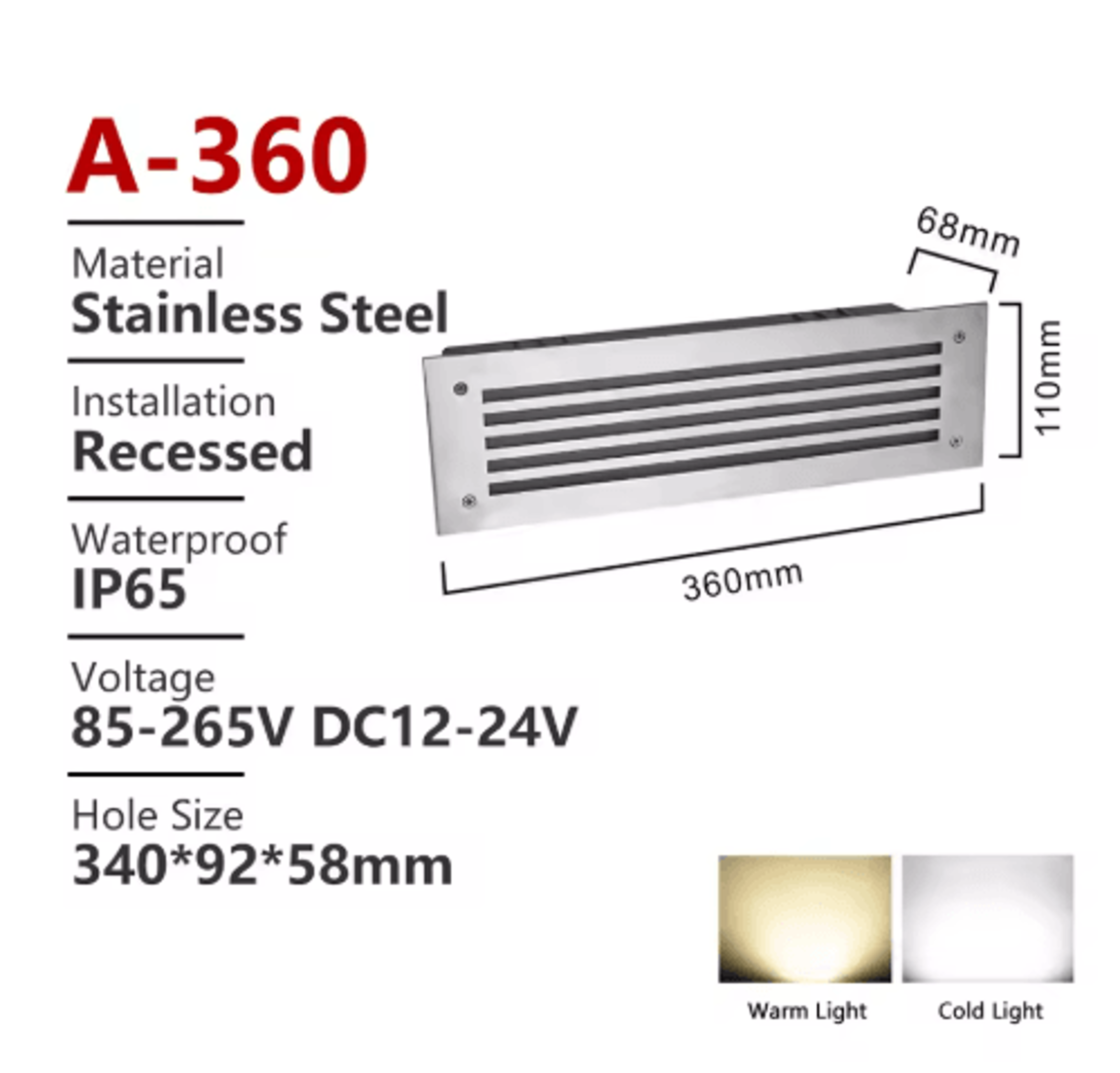 Waterproof Recessed LED Step Light  12V220V Outdoor Stair  Wall Lamp 3