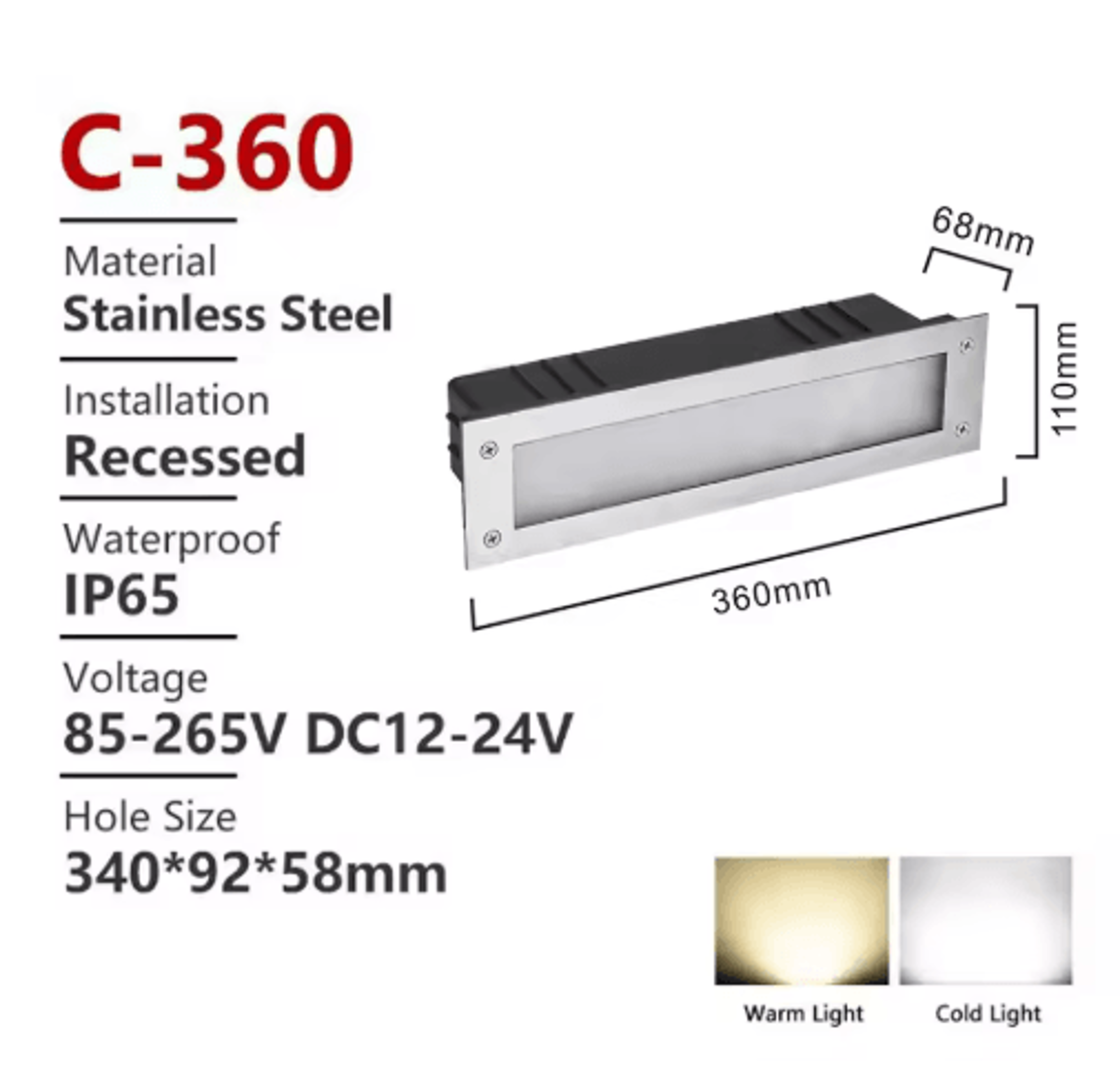 Waterproof Recessed LED Step Light  12V220V Outdoor Stair  Wall Lamp 1