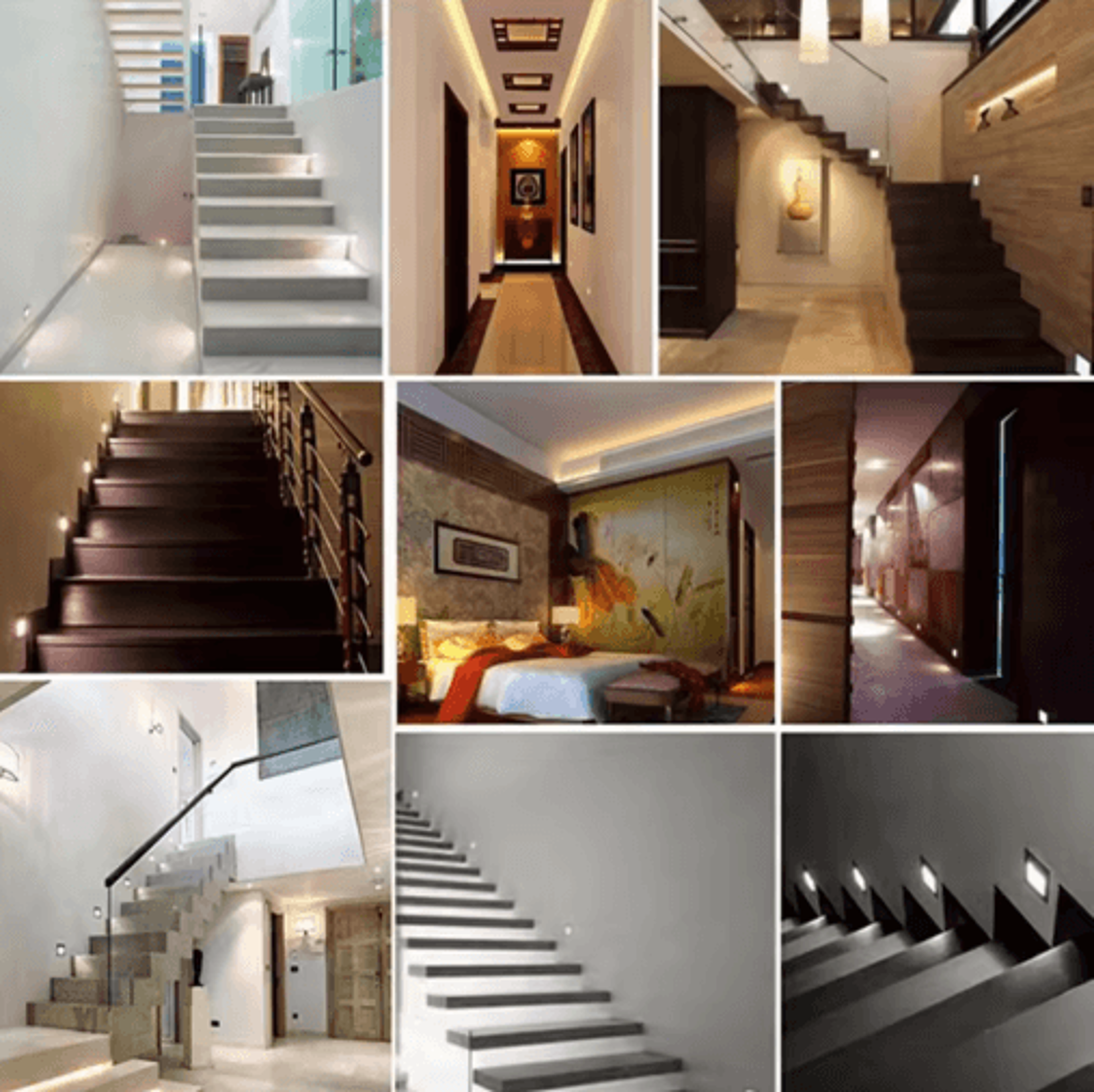 Round LED Motion Sensor Stair Light  Recessed Wall Night Lamp 9