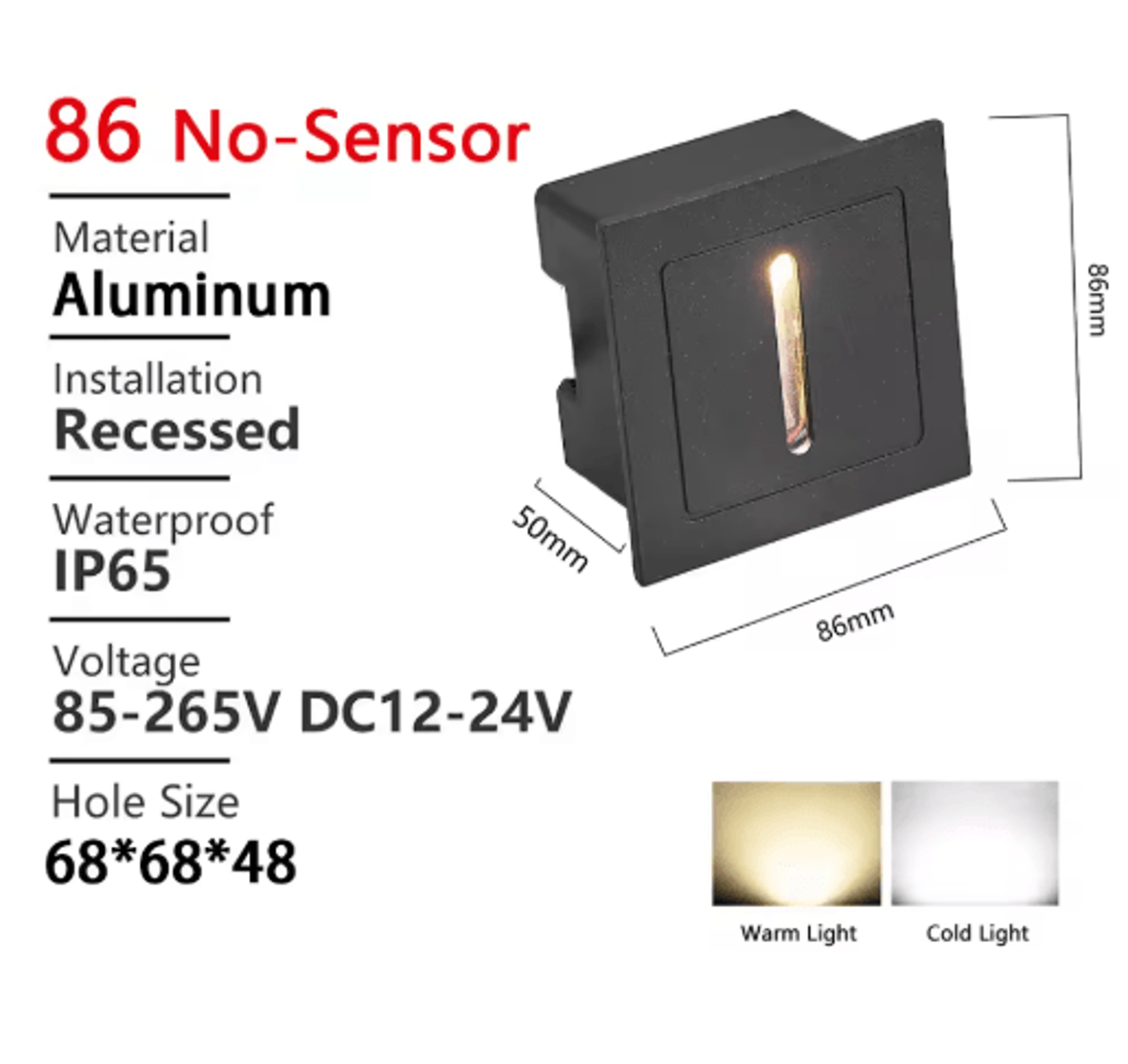 Waterproof Recessed LED Step Light 12V 6to 220V Outdoor Stair  Wall Lamp 7