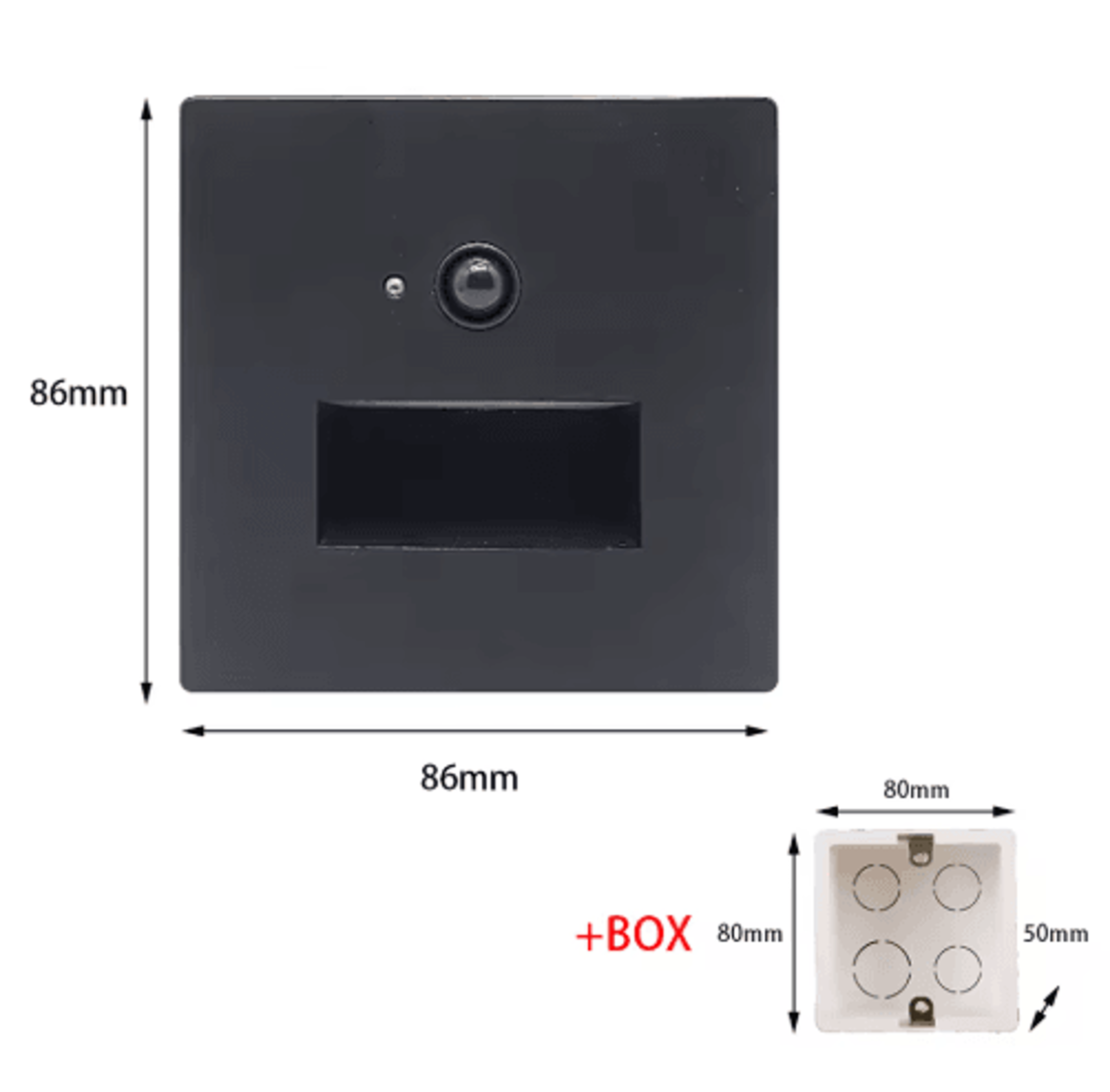 LED Motion Sensor Stair Light  220V Recessed Wall Lamp For EU Round Box 5