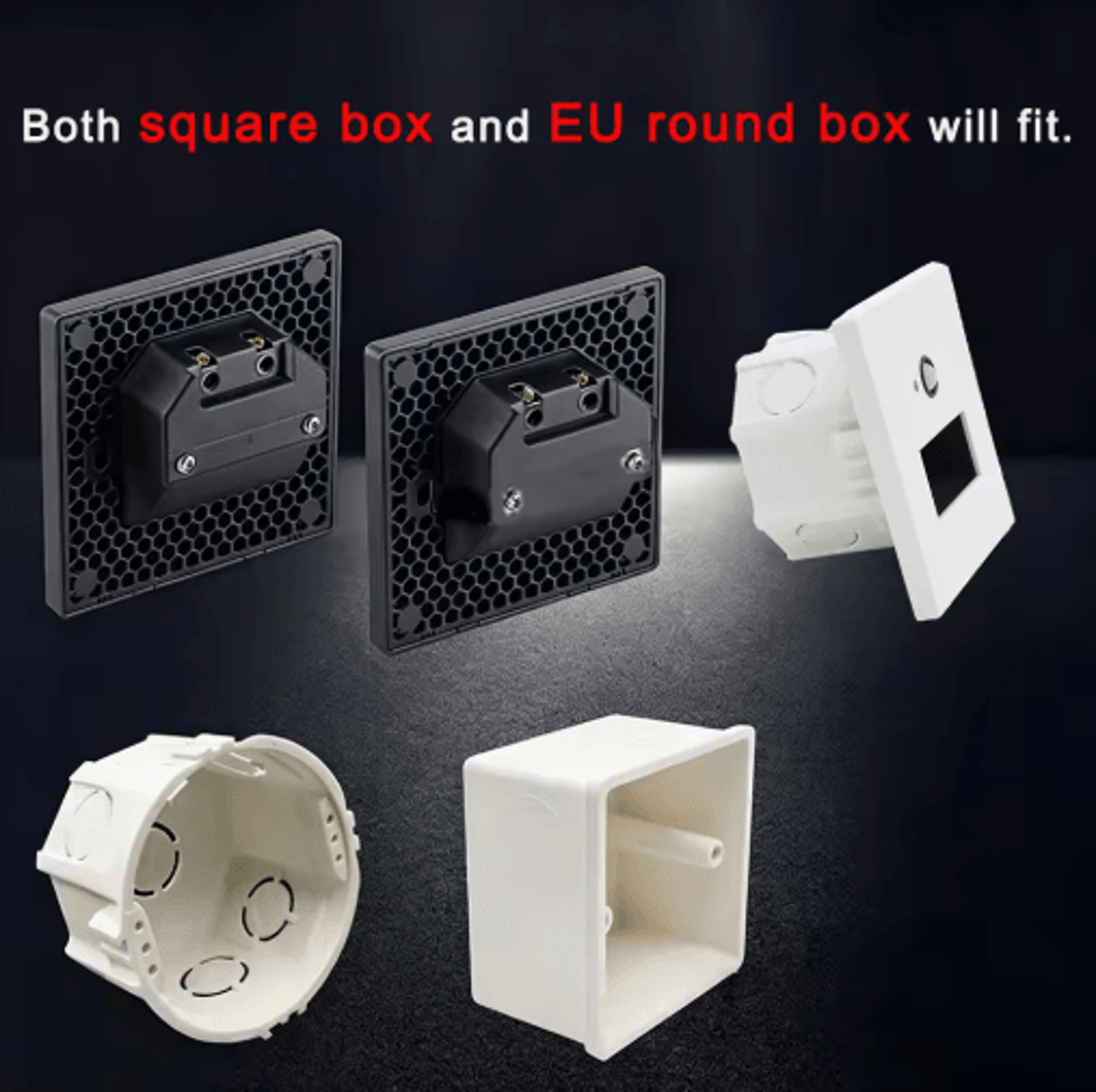 LED Motion Sensor Stair Light  220V Recessed Wall Lamp For EU Round Box 12
