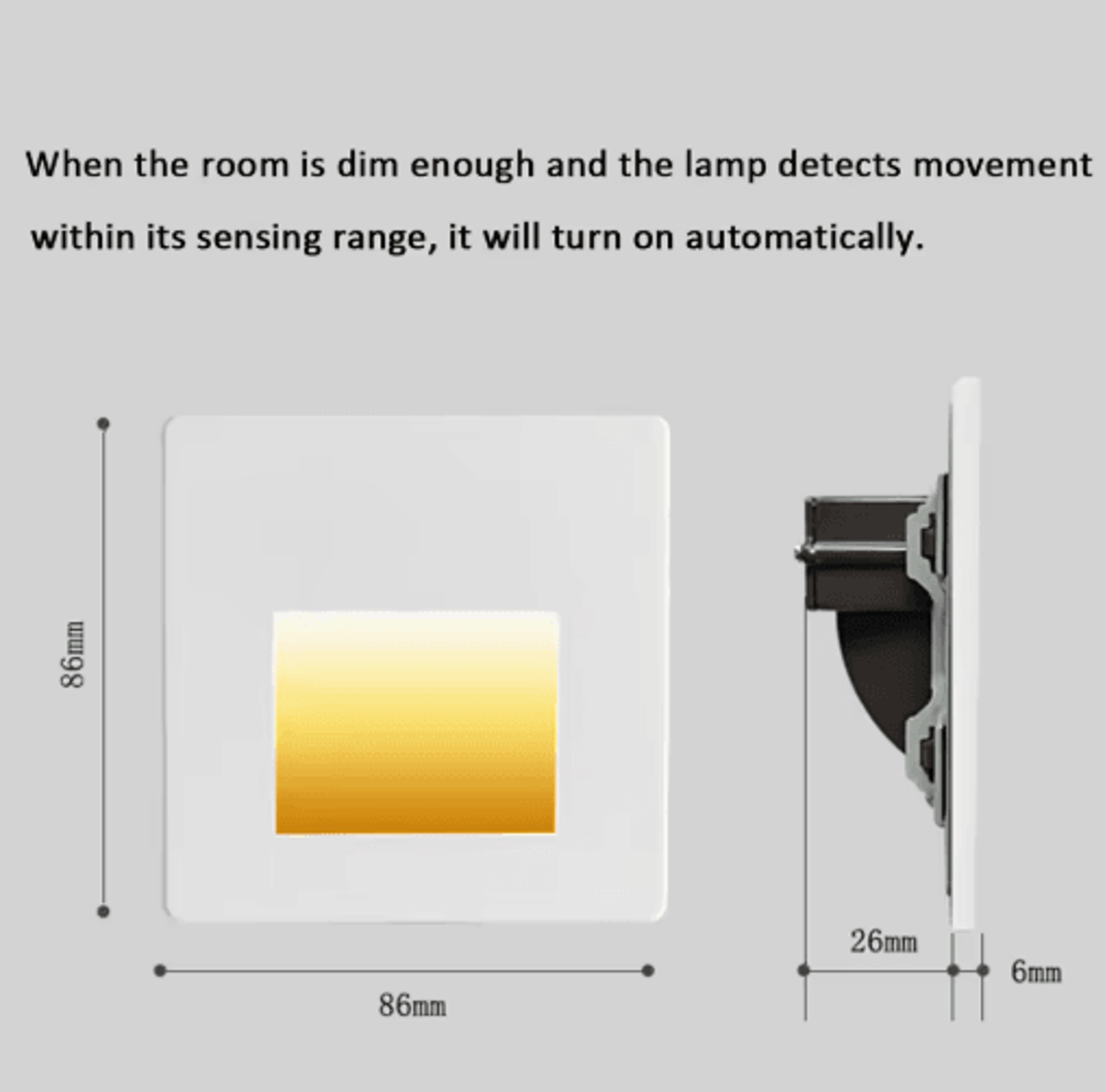 220V LED Radar Motion Sensor Stair Light  Recessed Wall Night Lamp 19