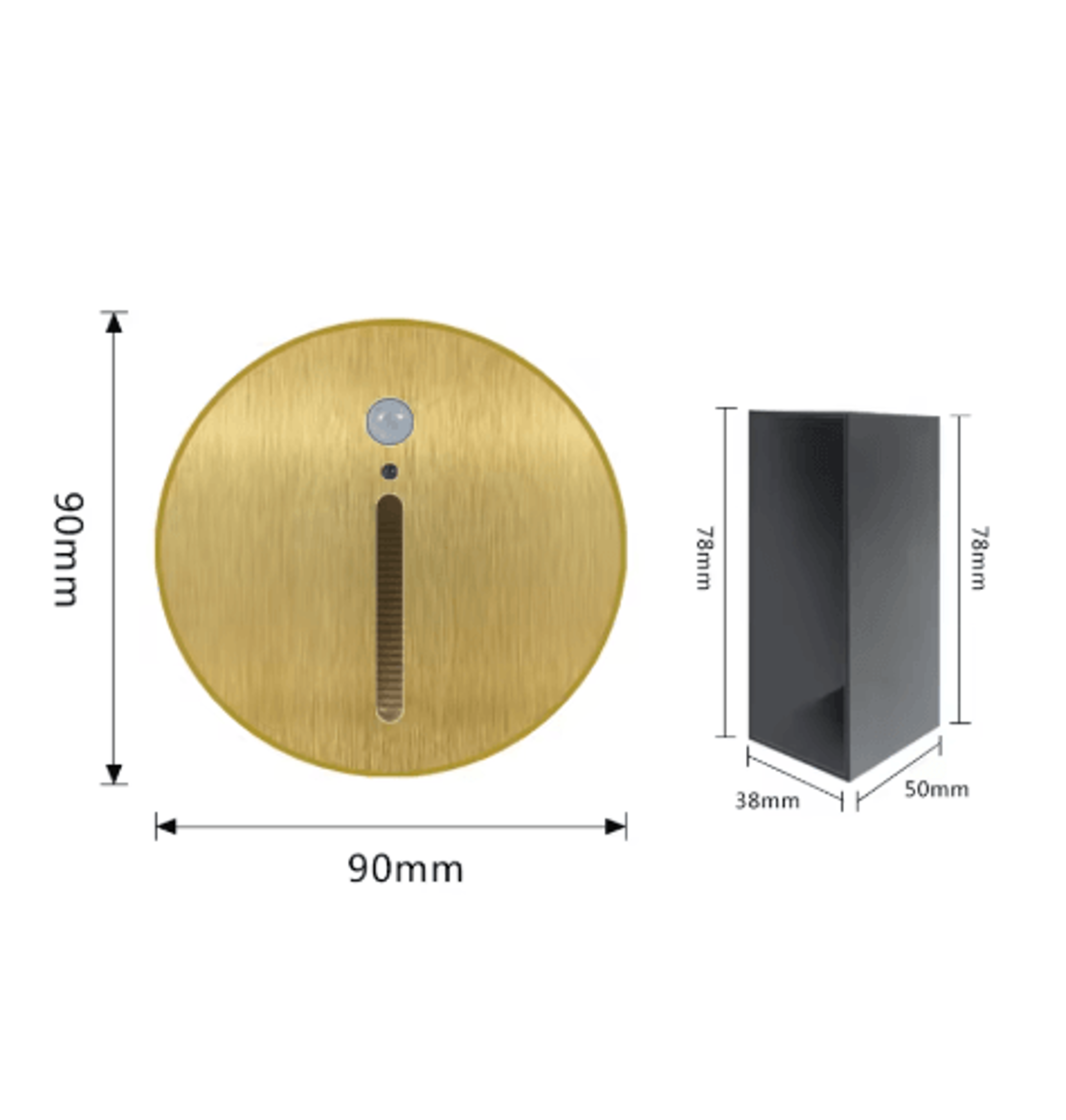 Round LED Motion Sensor Stair Light Recessed Wall Night Lamp 1