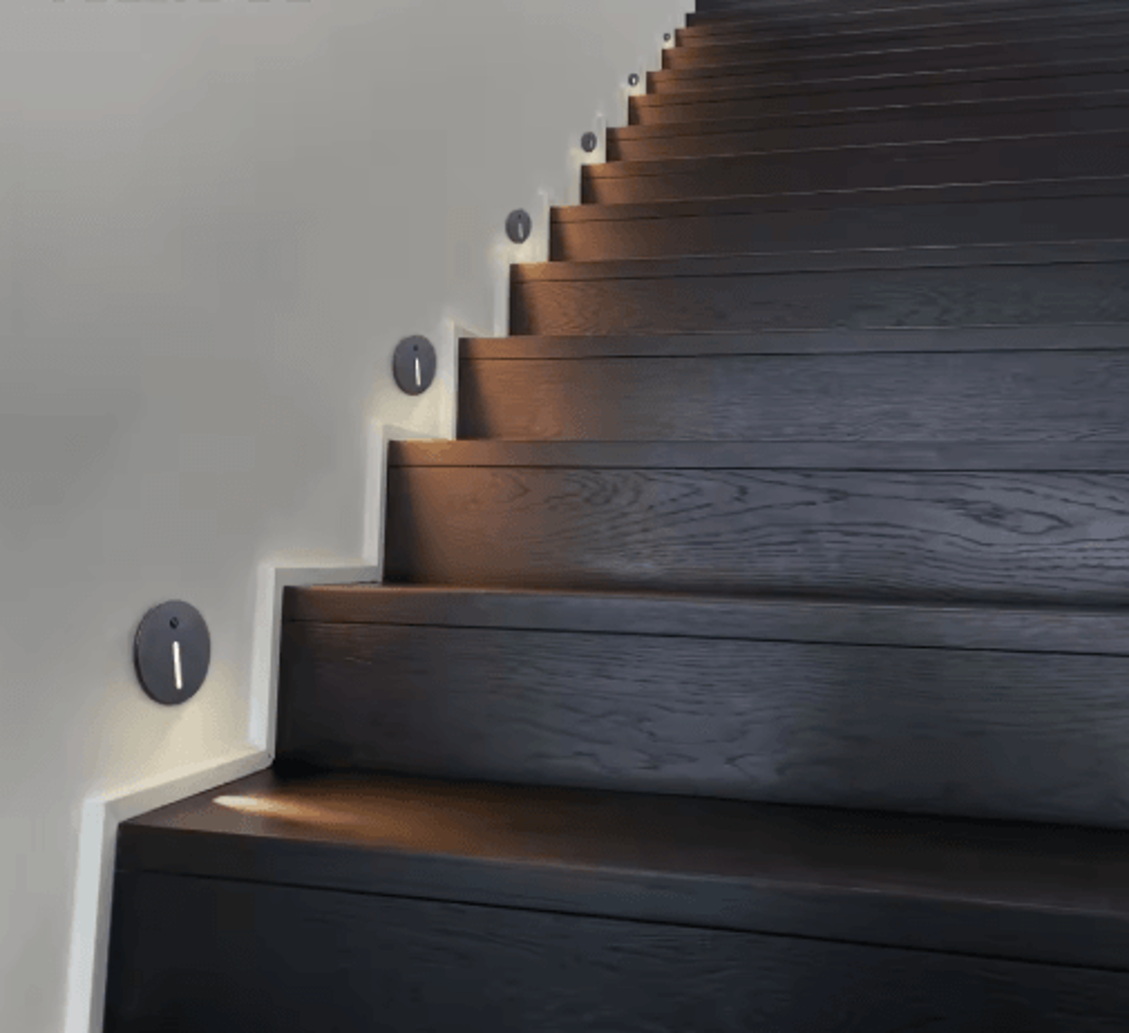 Round LED Motion Sensor Stair Light Recessed Wall Night Lamp 9