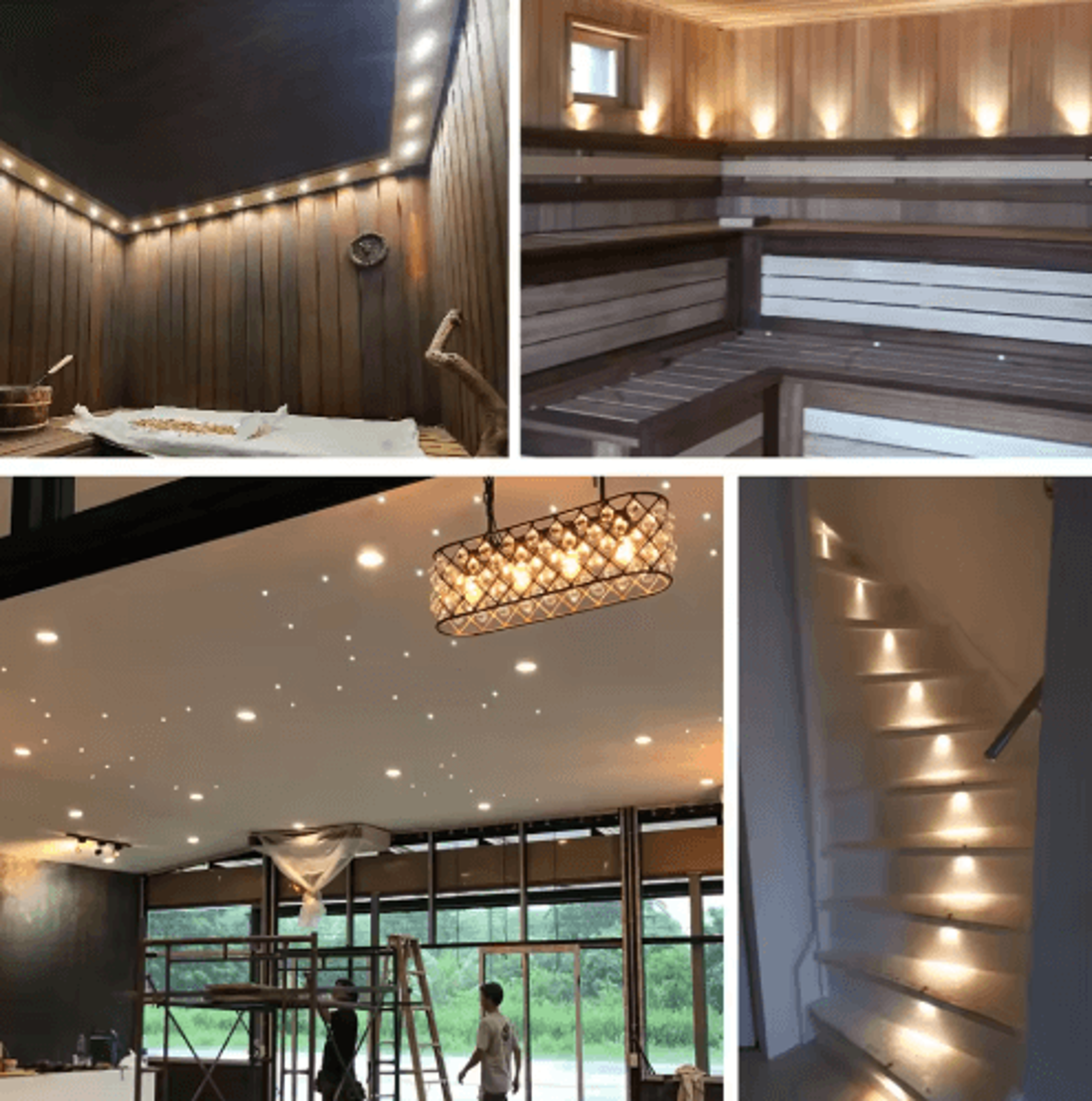 10PCS Mini LED Recessed Spotlights 1W IP65 Waterproof Cabinet Lights With Power Supply 5