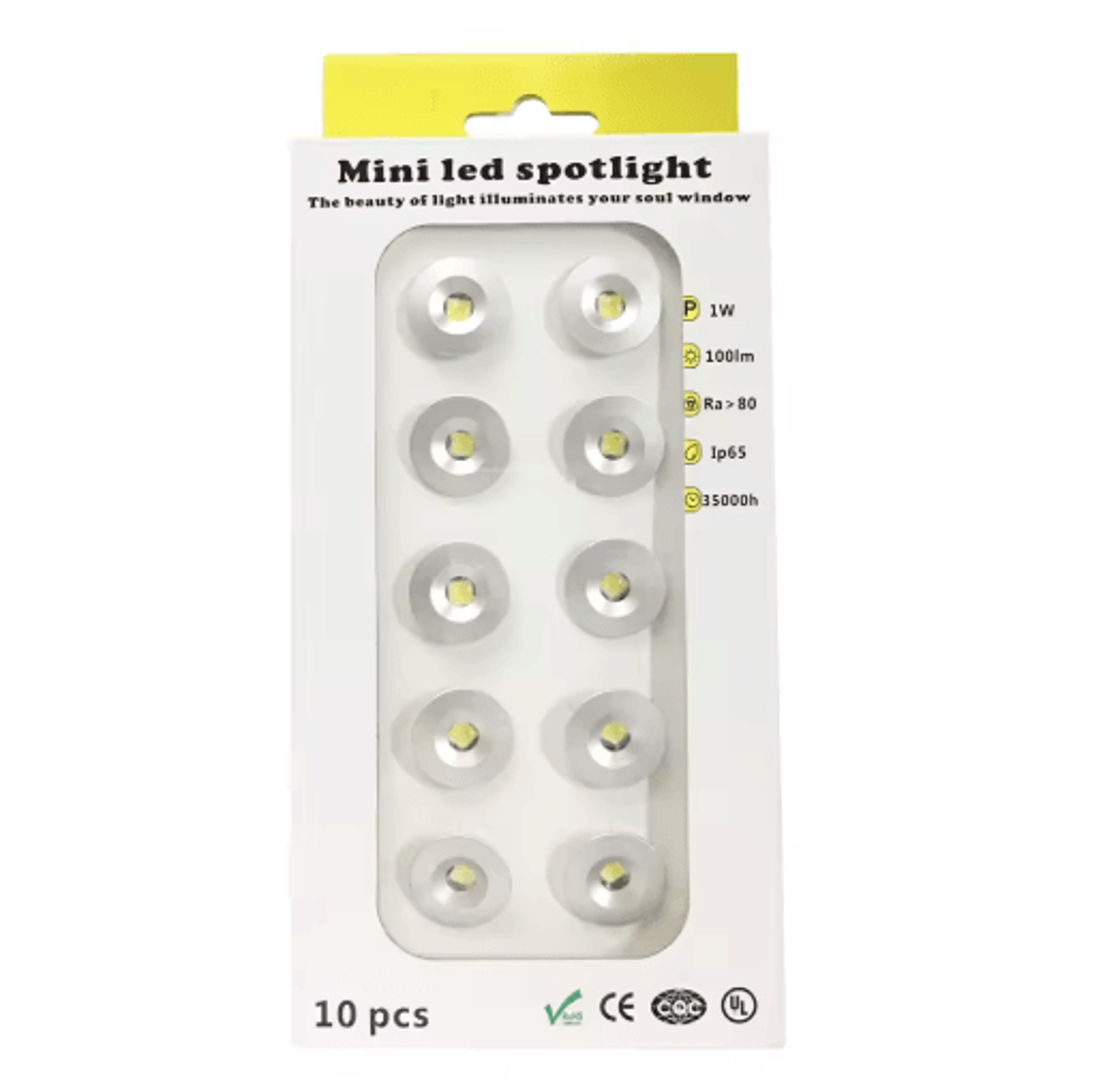 10PCS Mini LED Recessed Spotlights 1W IP65 Waterproof Cabinet Lights With Power Supply 1