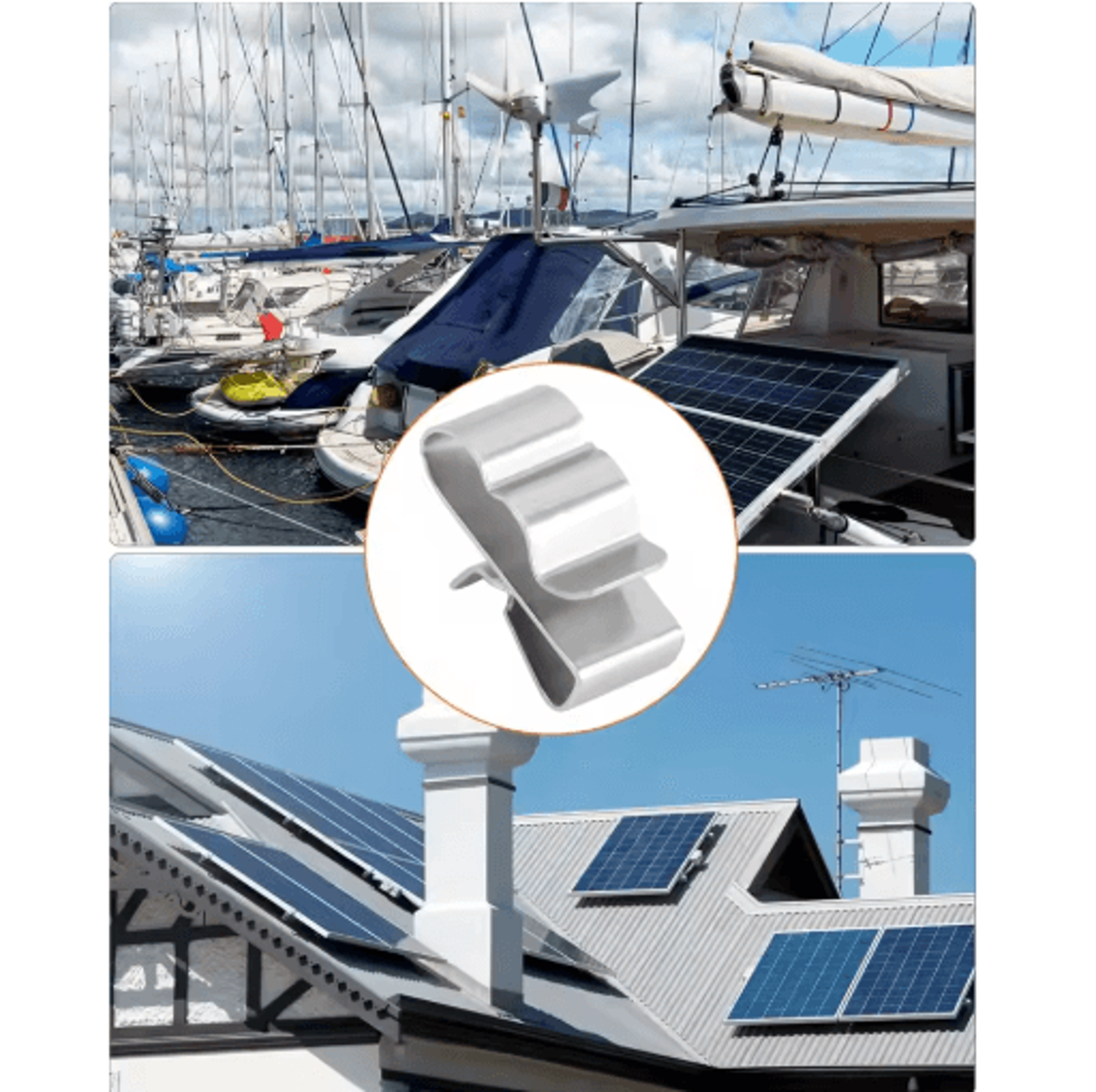 50PCS Stainless Steel Solar Panel Wire Clips  PV Cable Organizer Clamps For 2x6mm Wiring 3